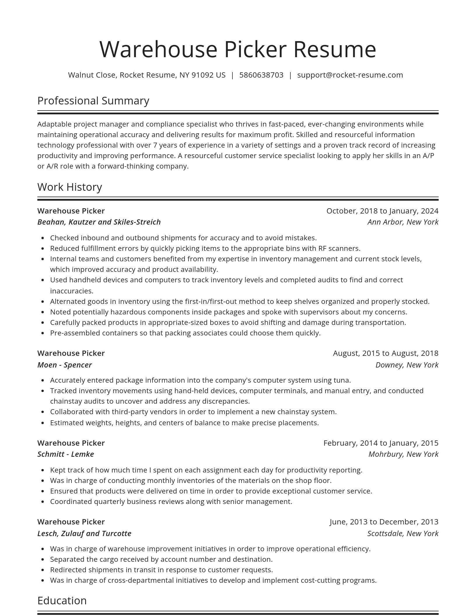 Spotlight resume template