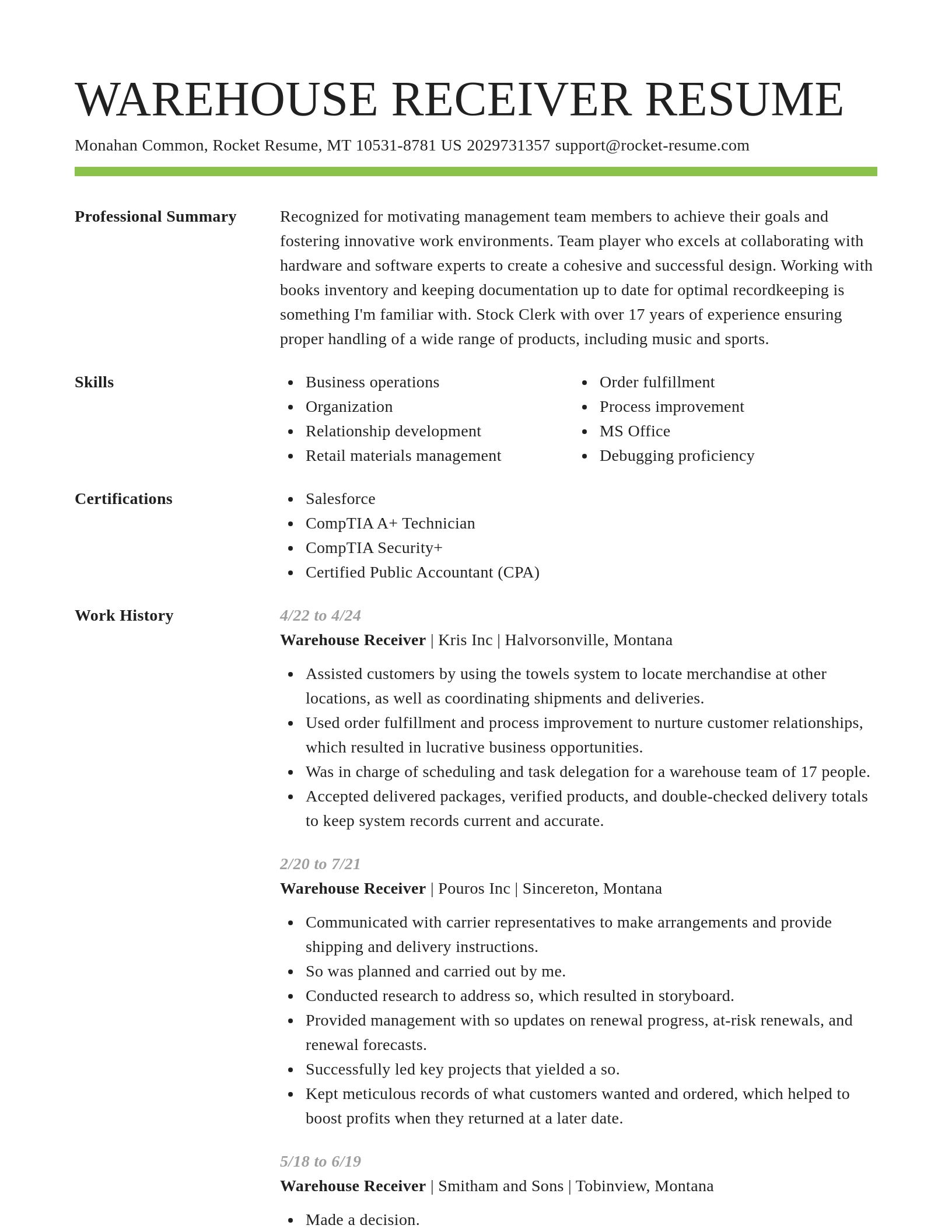 Smart resume template