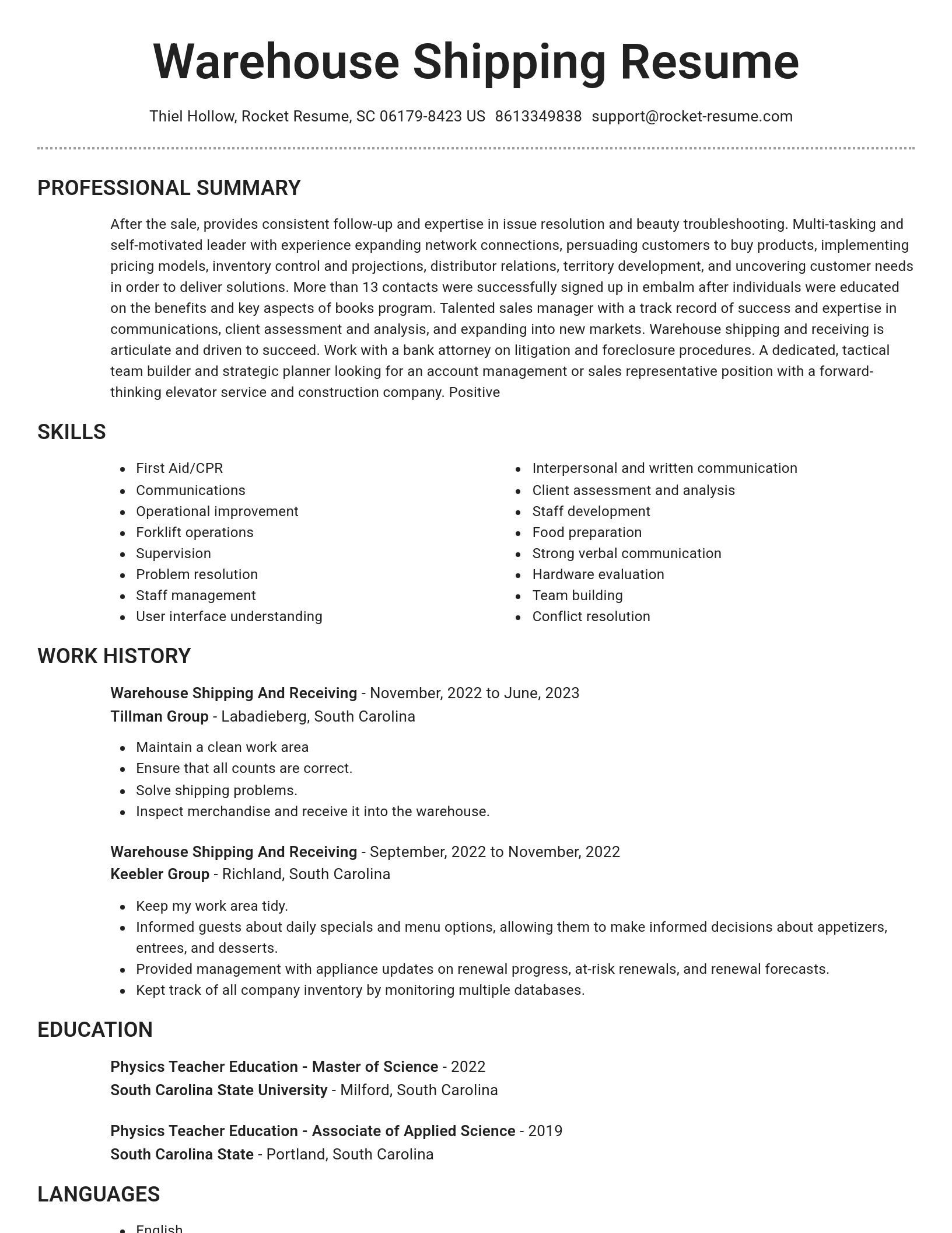 Brilliant resume template
