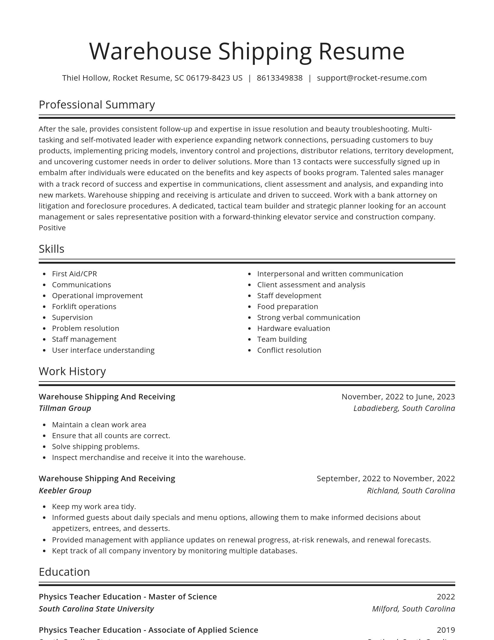 Spotlight resume template