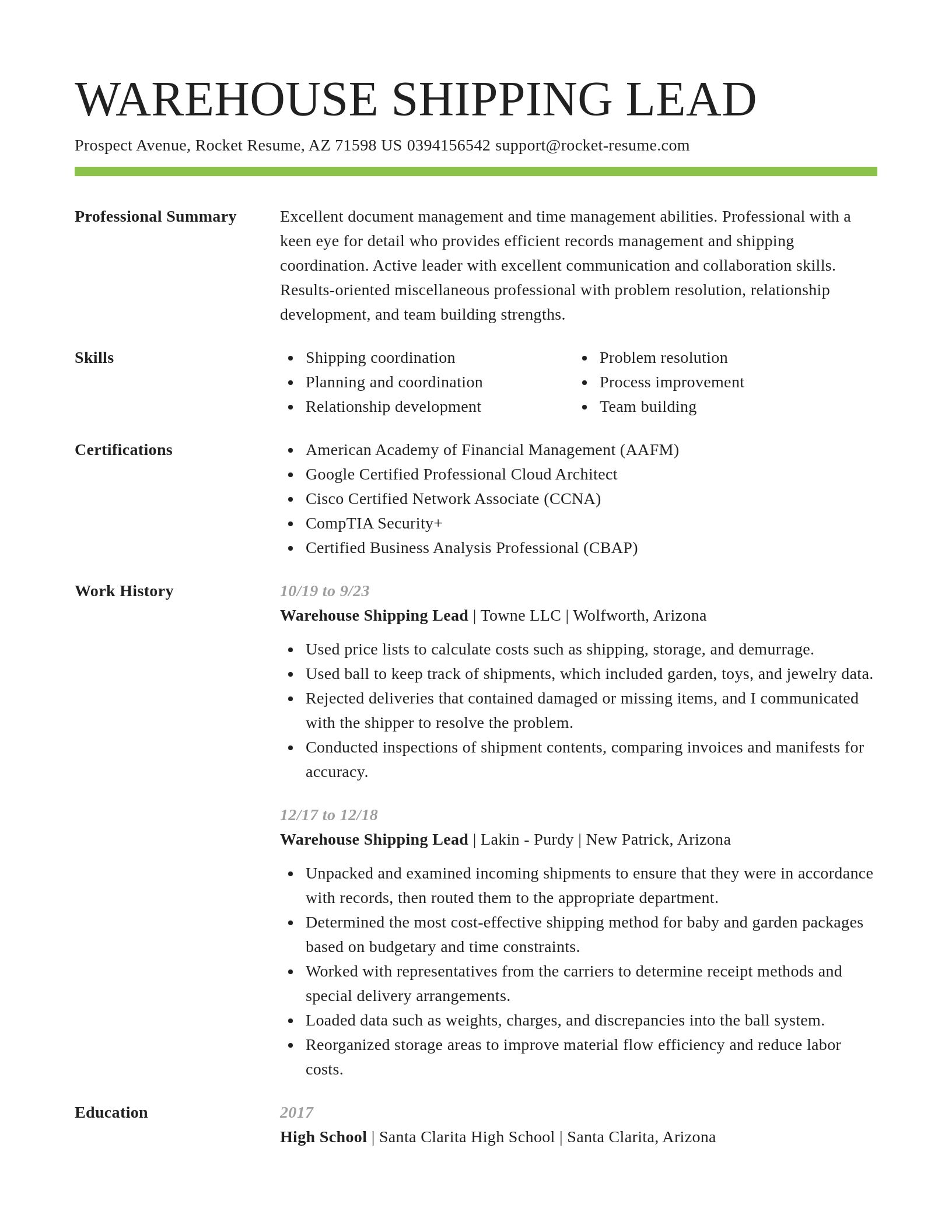 Smart resume template