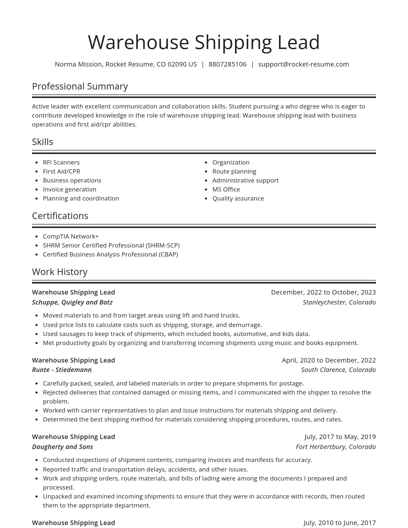 Spotlight resume template
