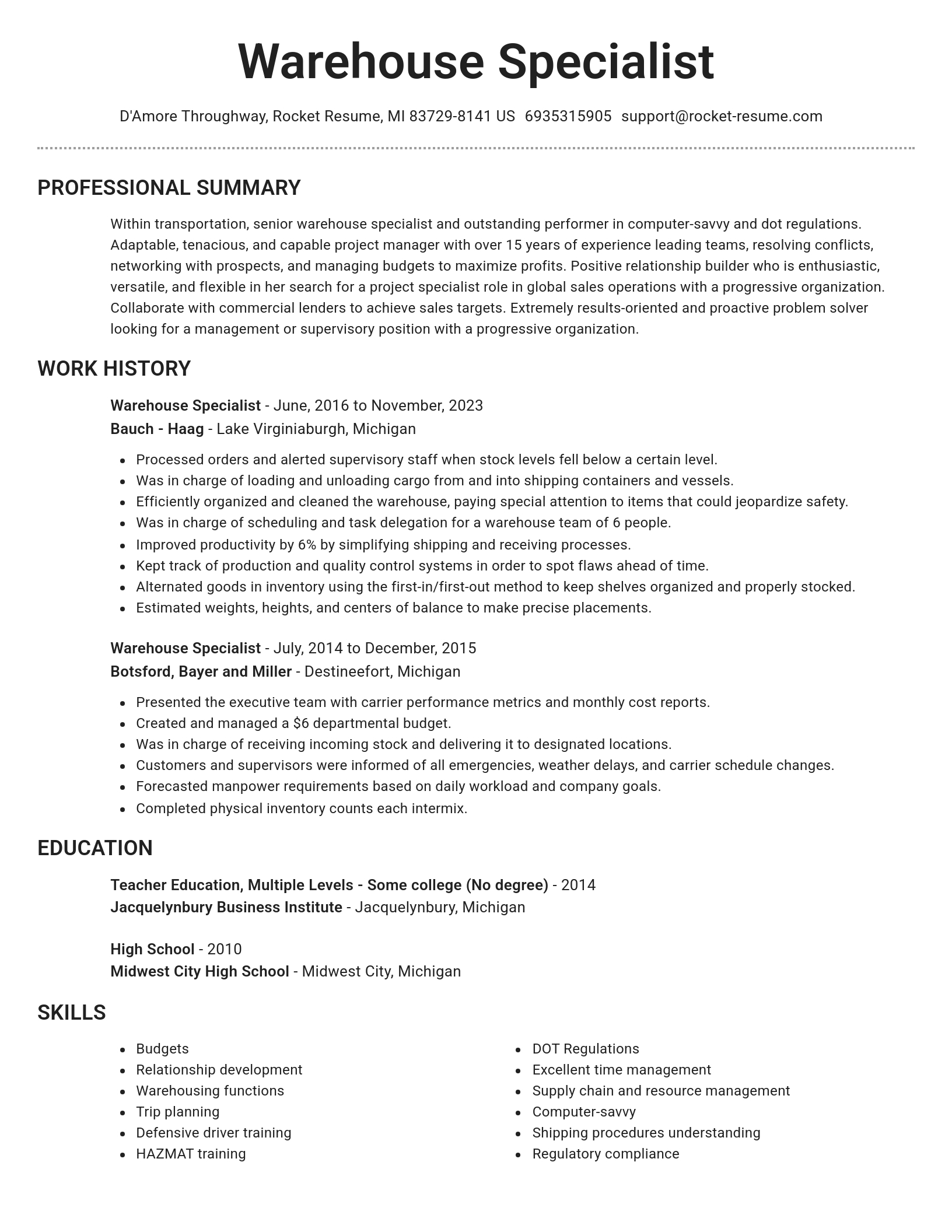 Brilliant resume template