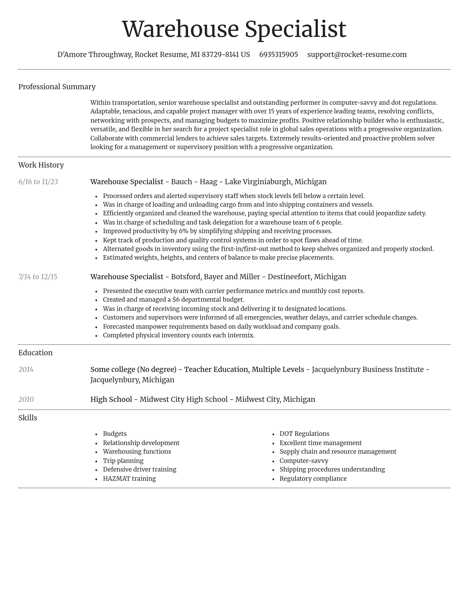 Dignified resume template