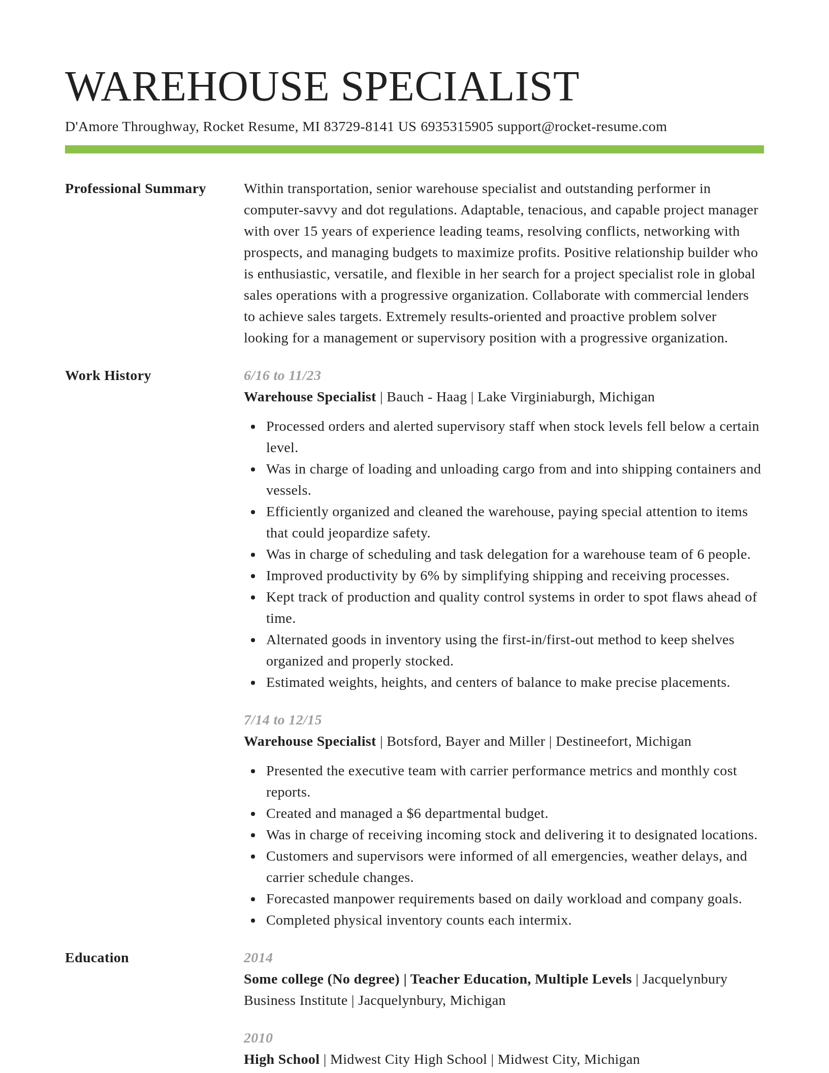 Smart resume template