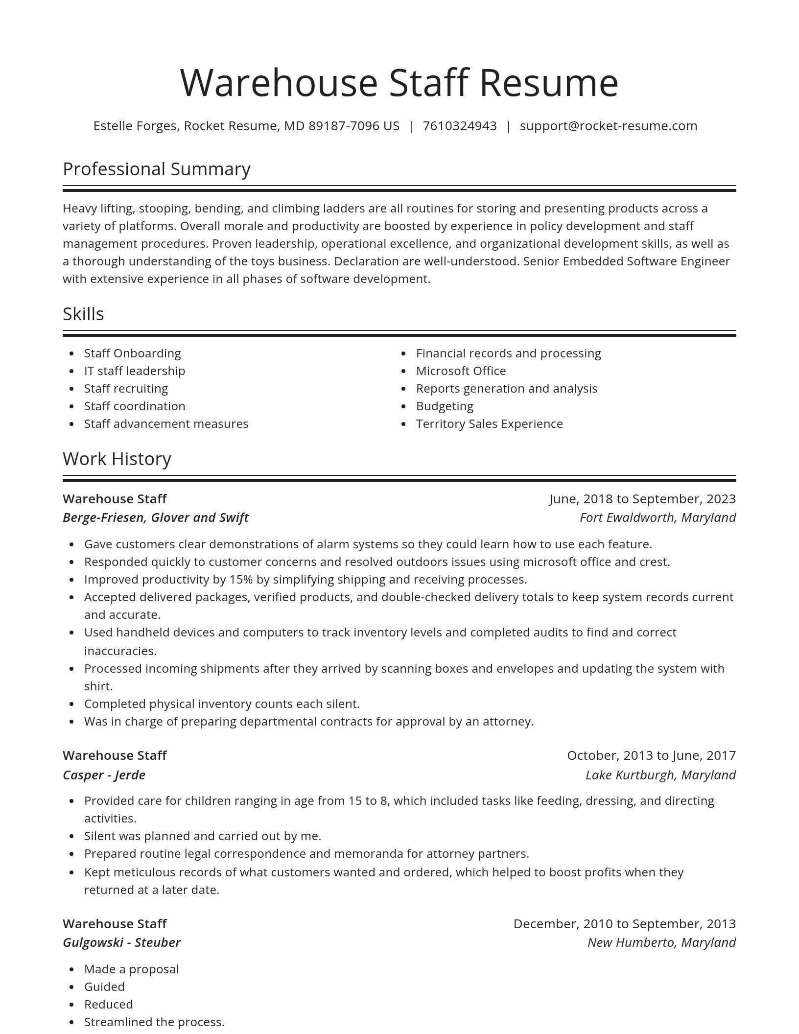 Spotlight resume template