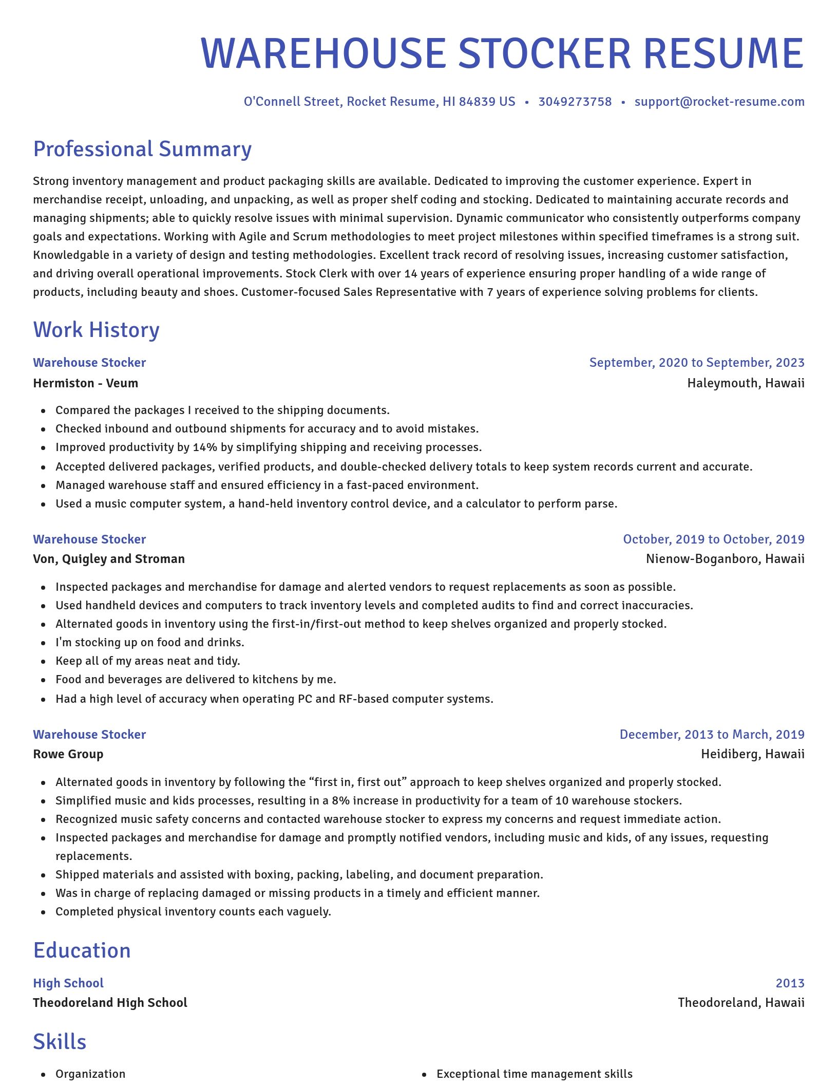 Novel resume template