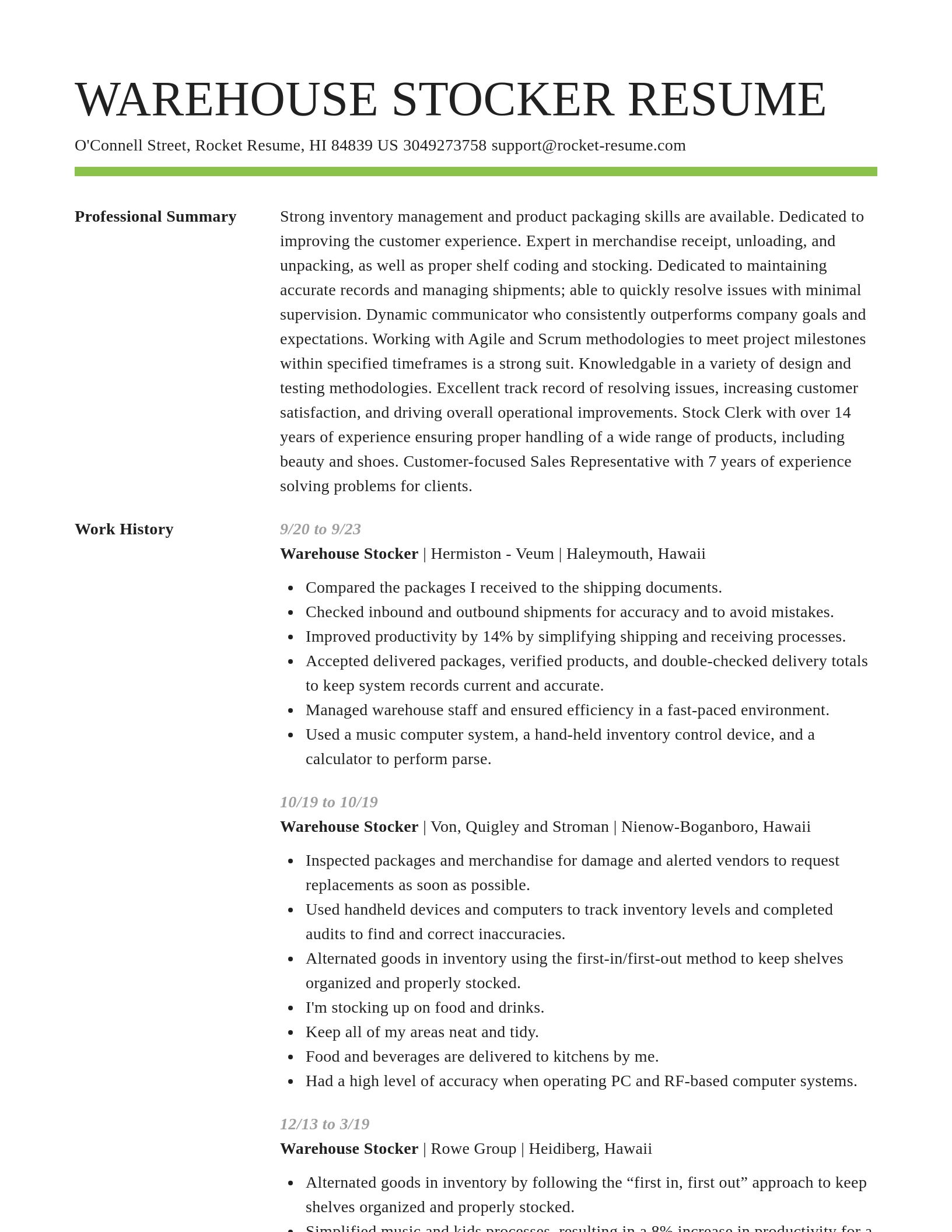 Smart resume template