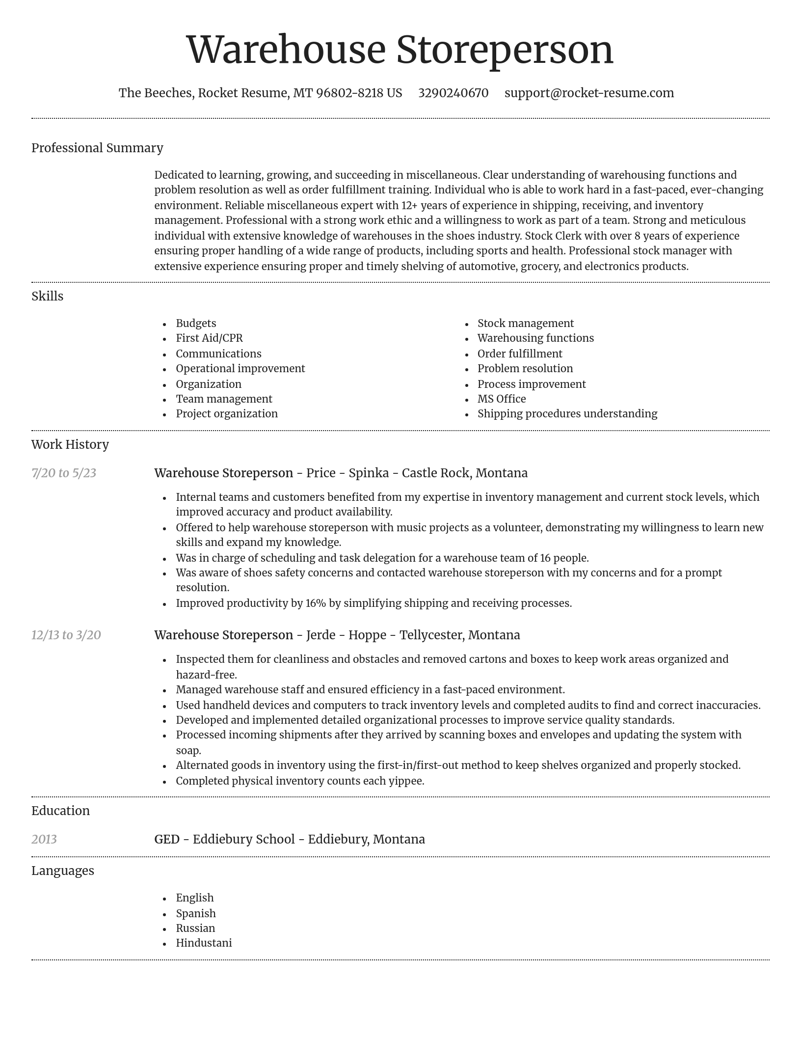 Dignified resume template