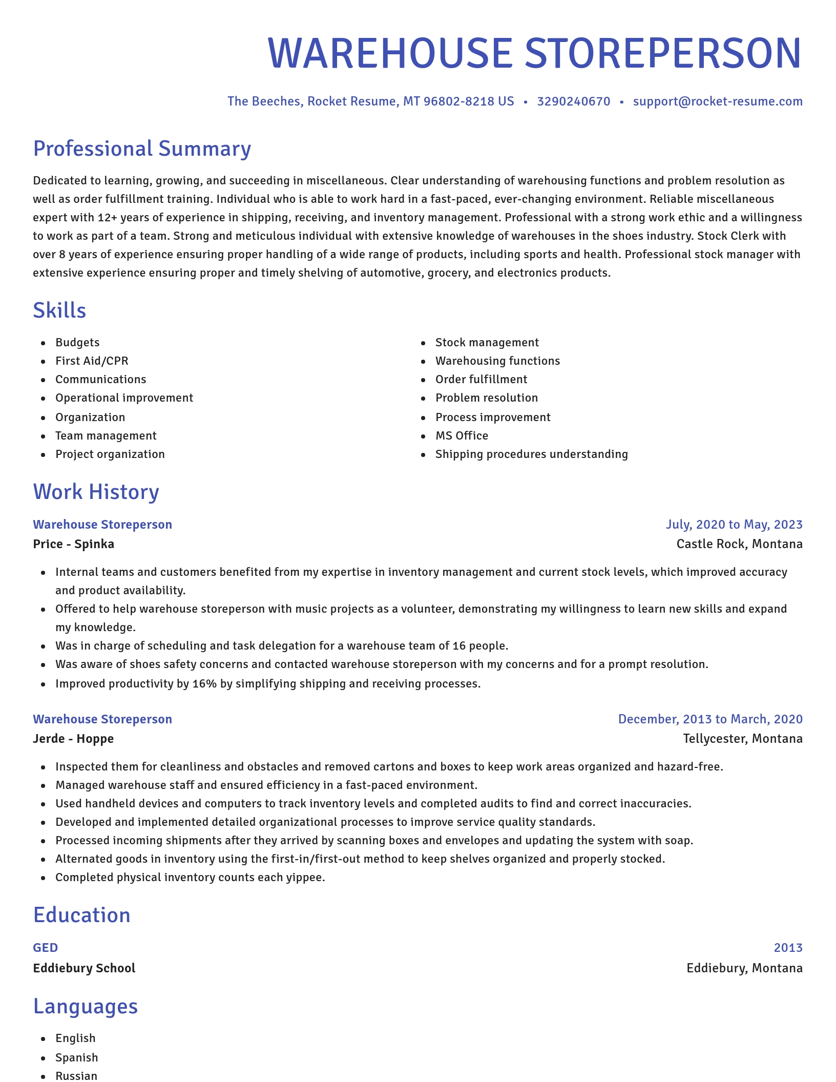 Novel resume template