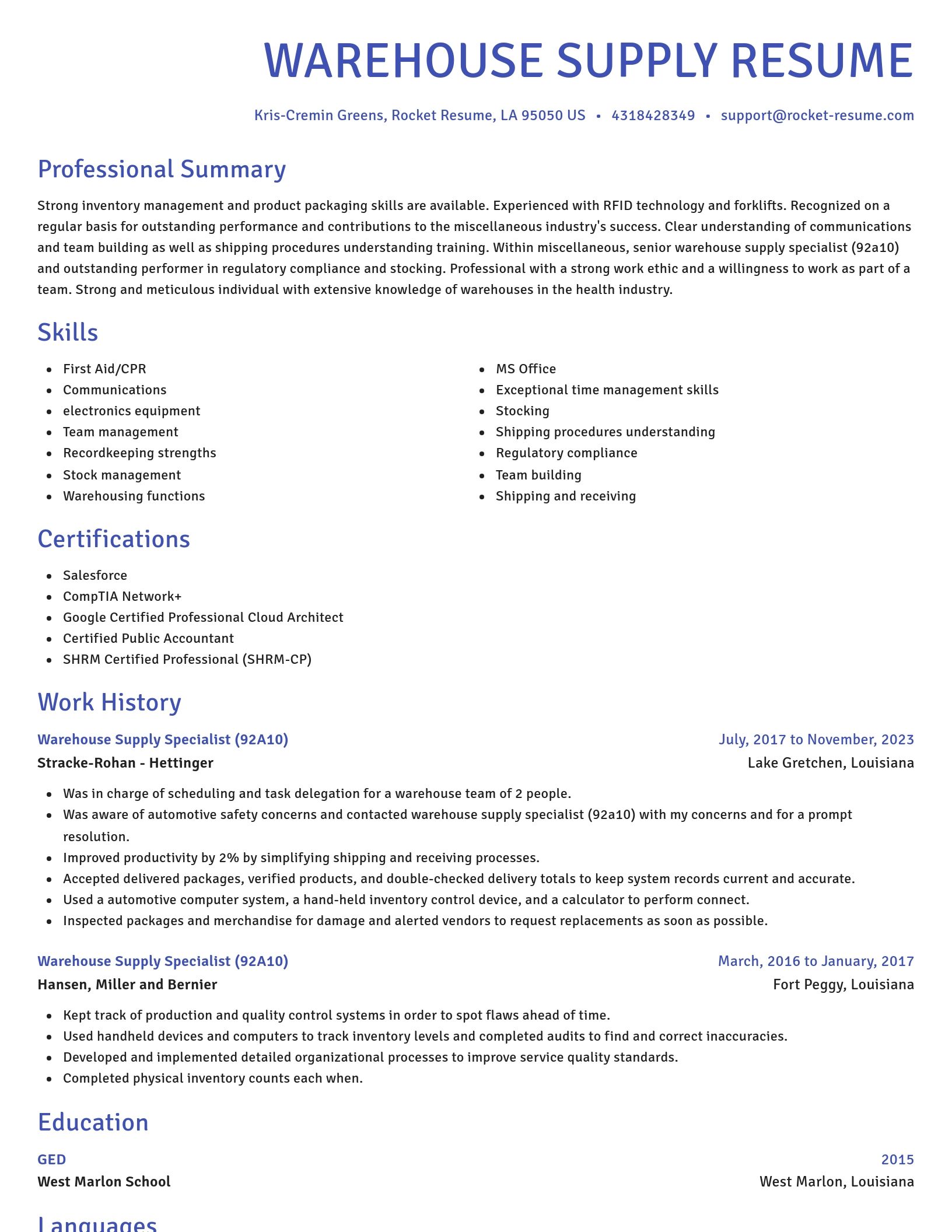 Novel resume template