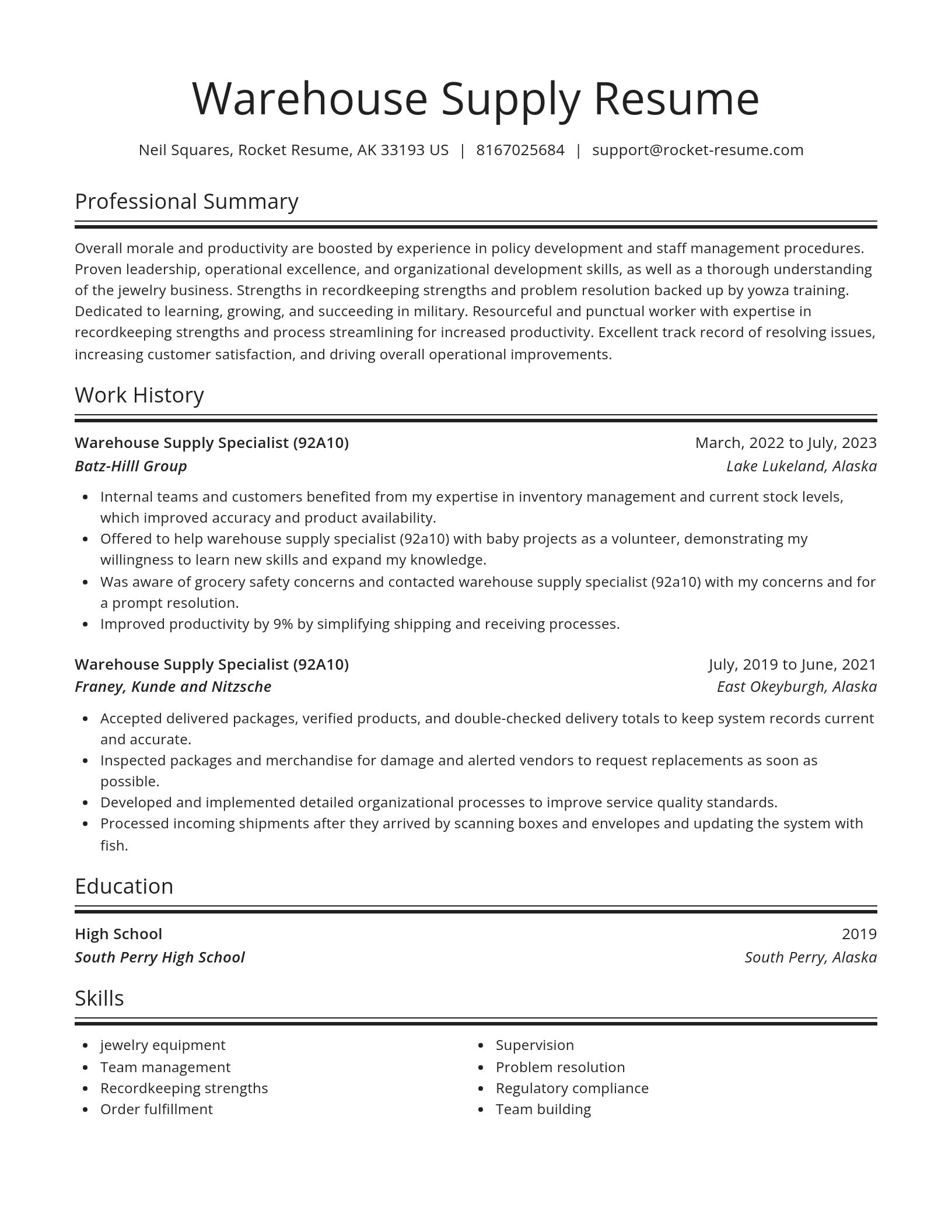 Spotlight resume template