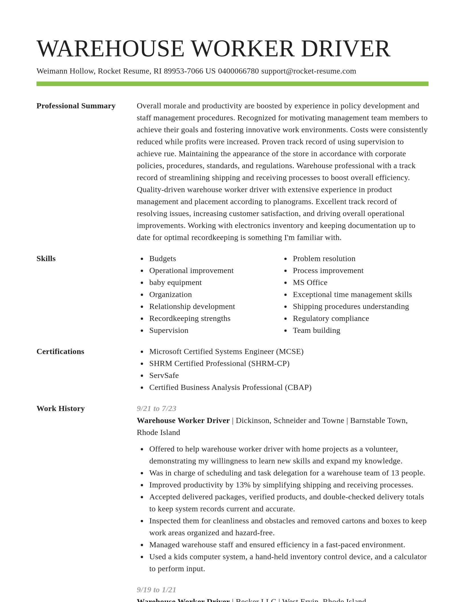 Smart resume template