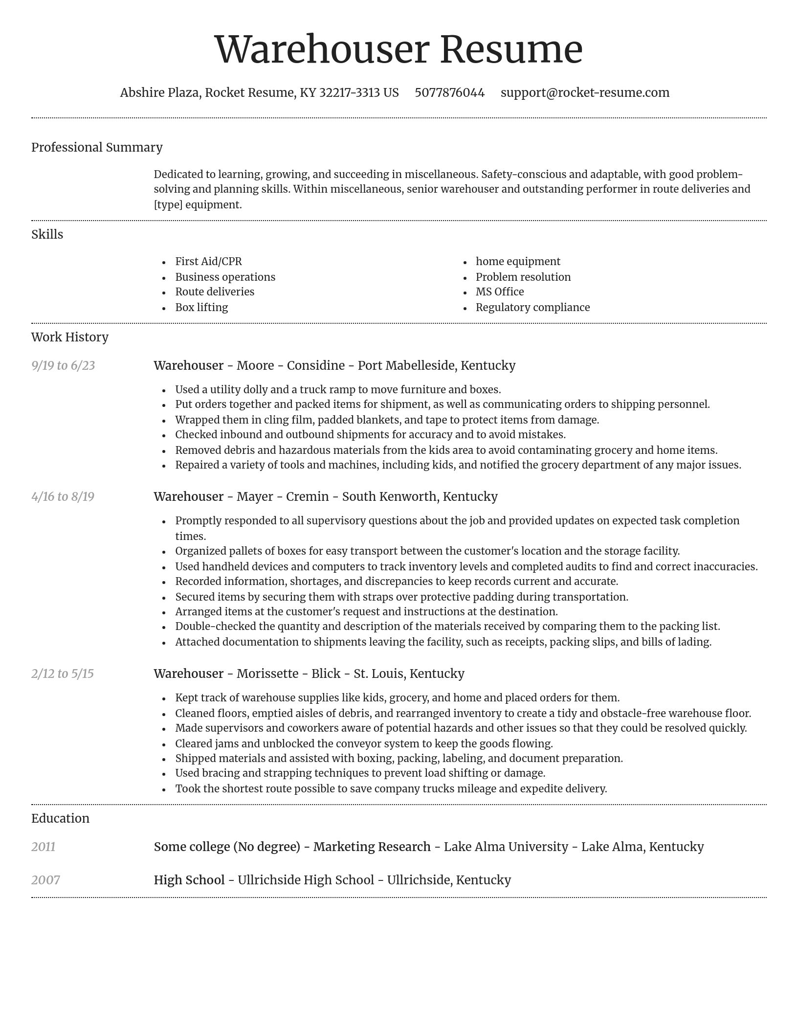 Dignified resume template