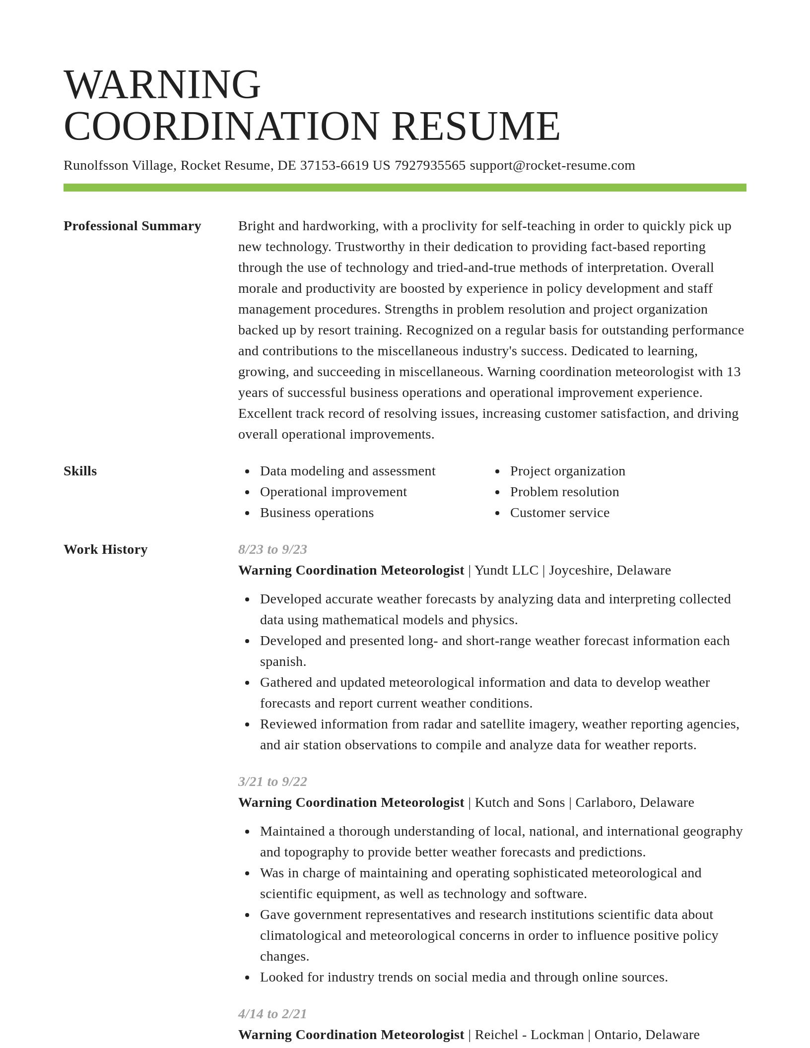 Smart resume template