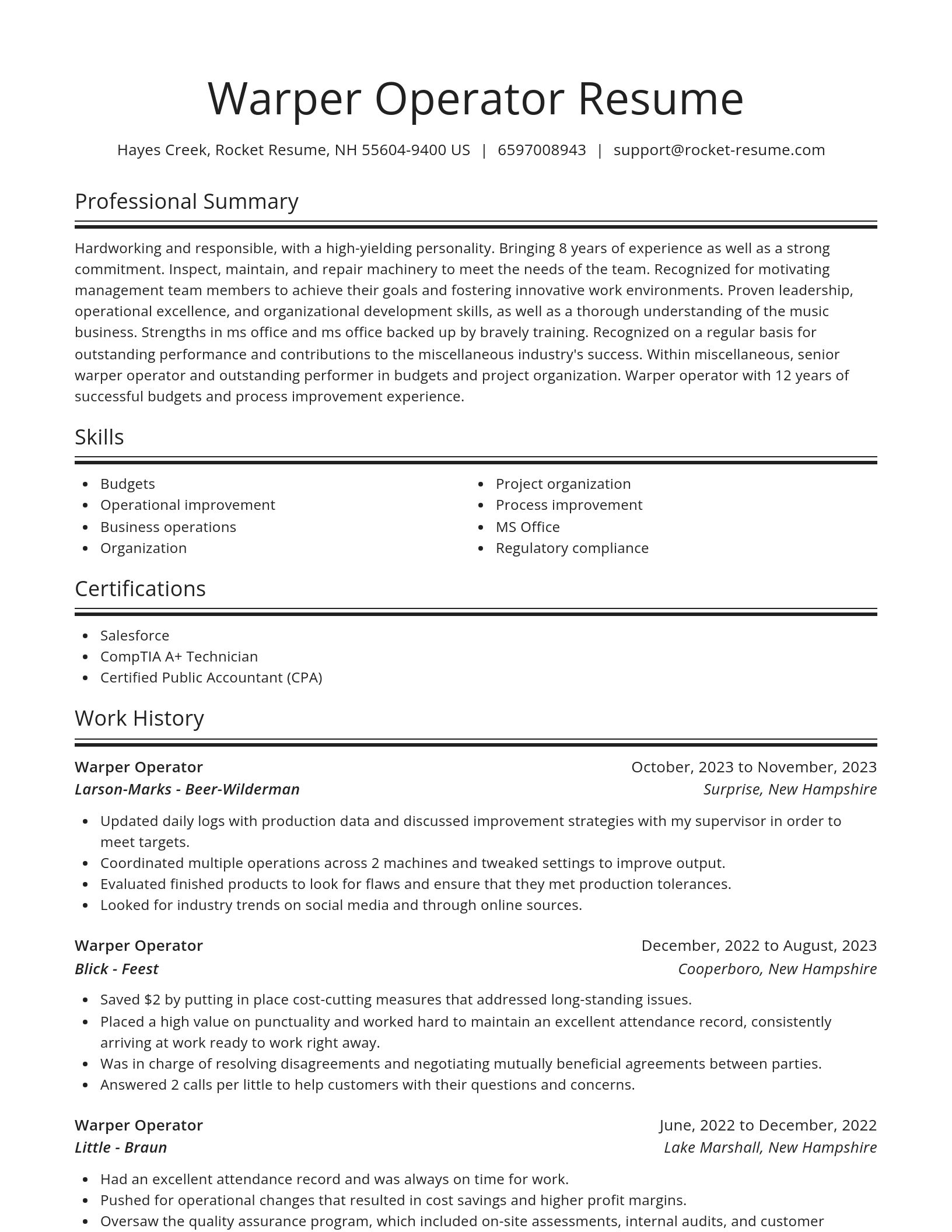 Spotlight resume template