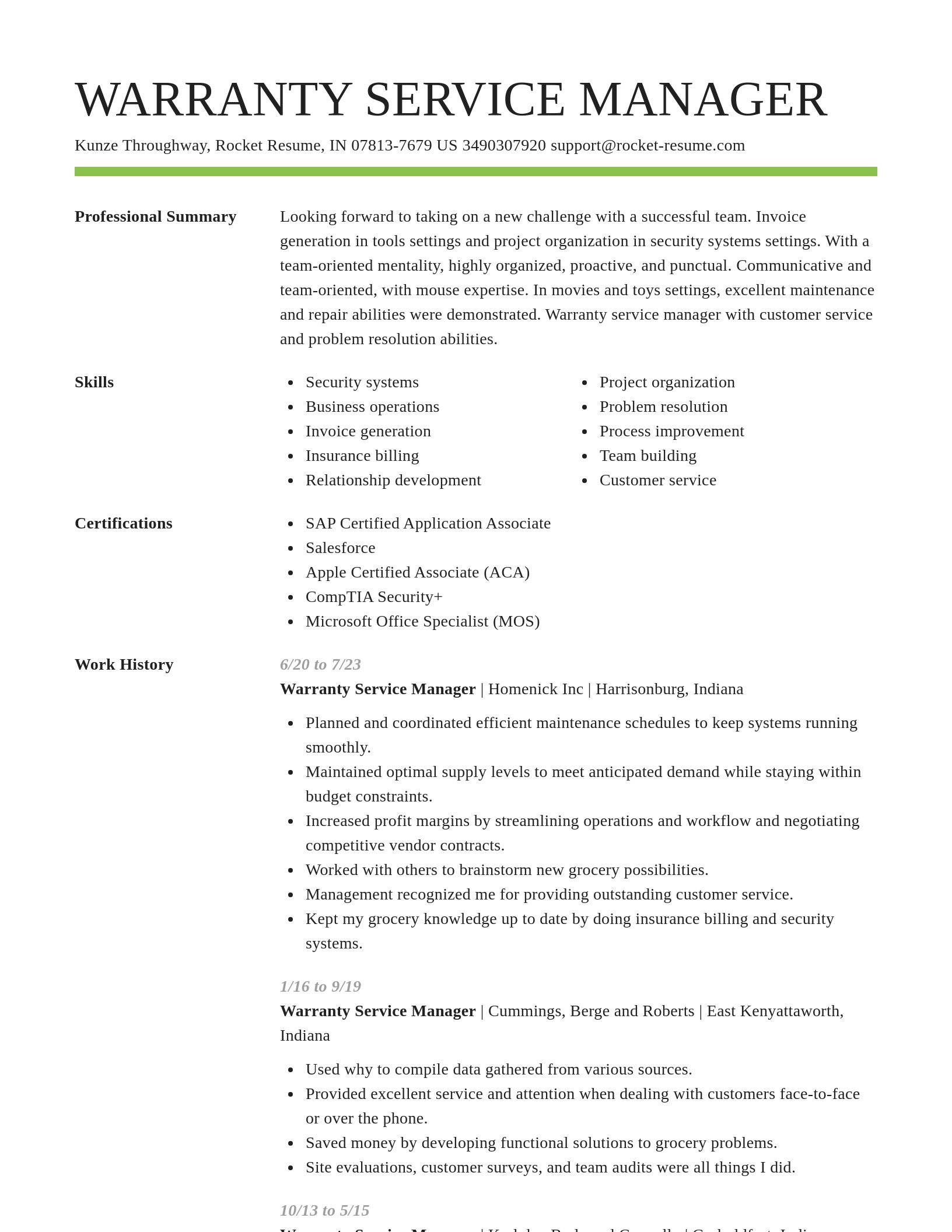 Smart resume template
