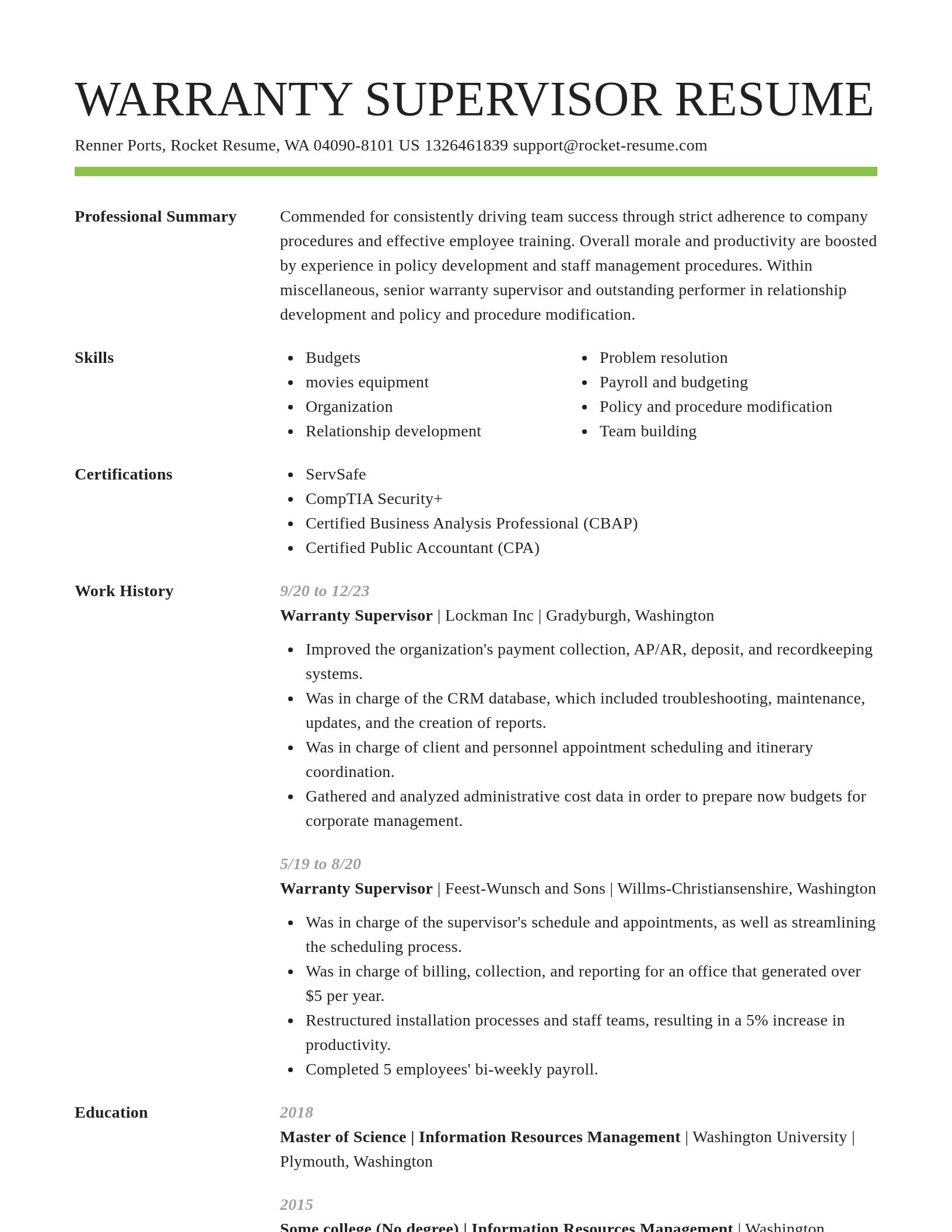 Smart resume template