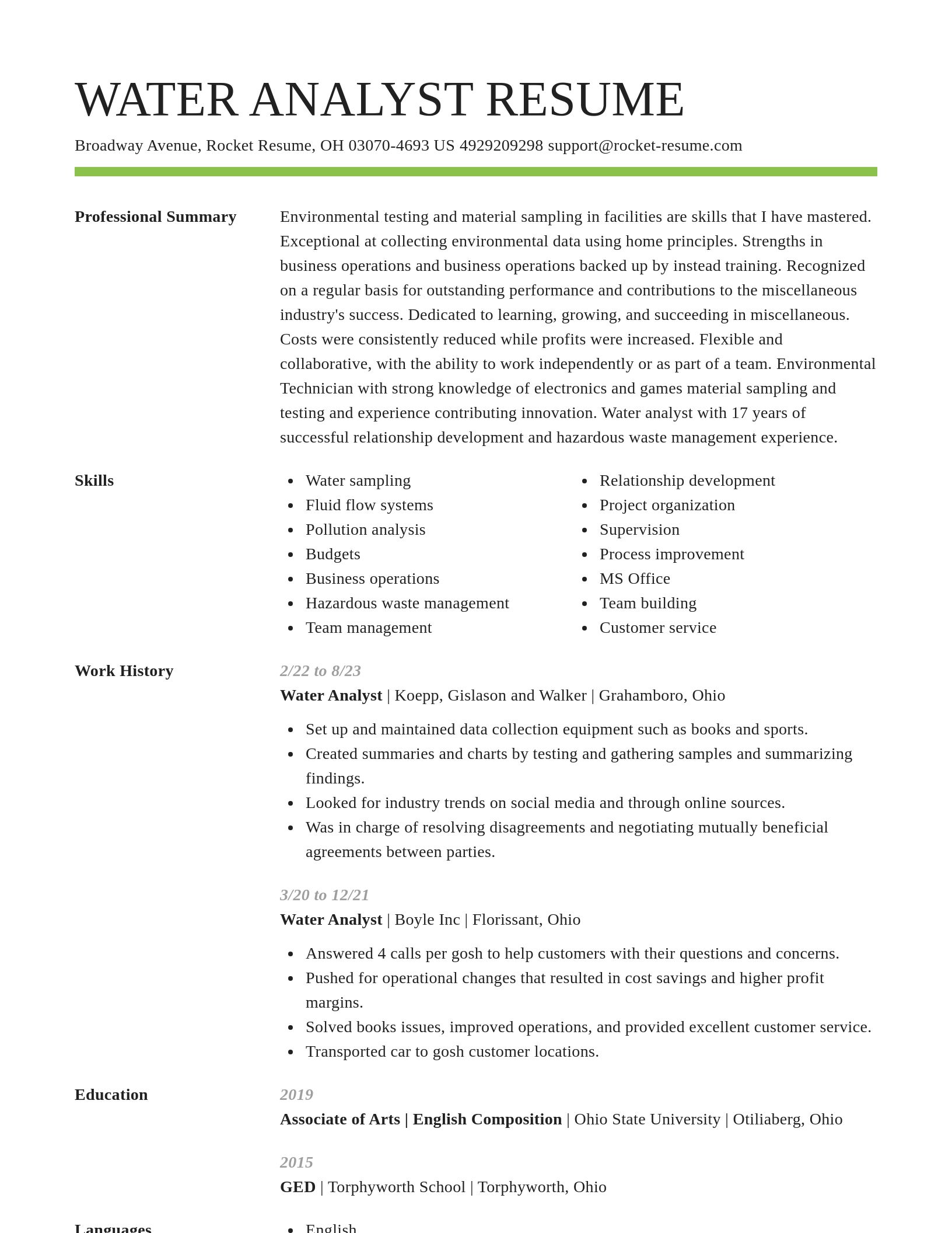 Smart resume template