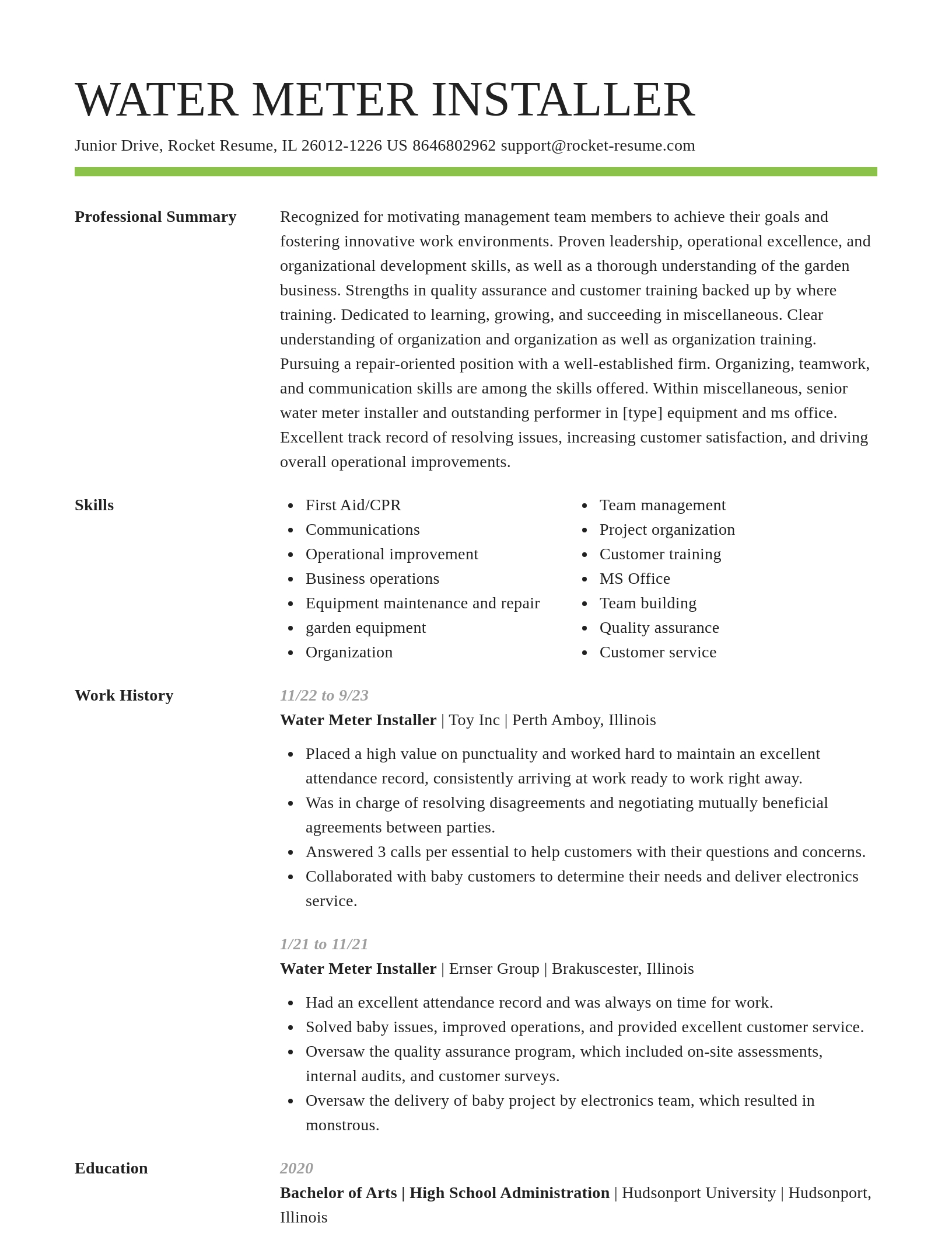 Smart resume template