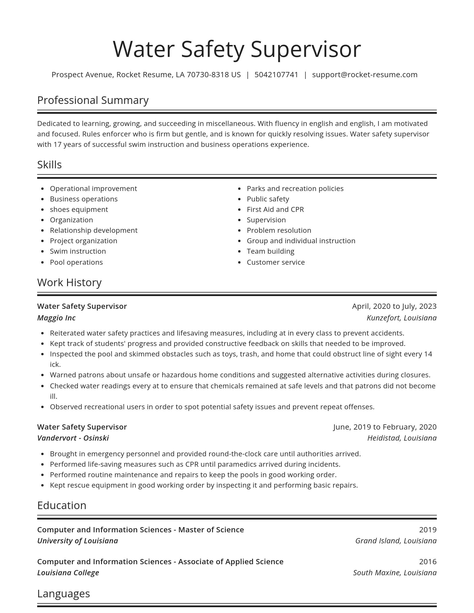 Spotlight resume template