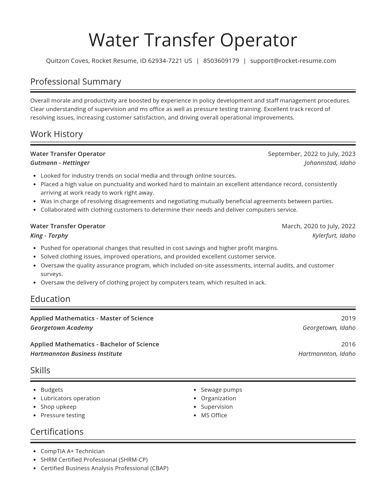 Spotlight resume template