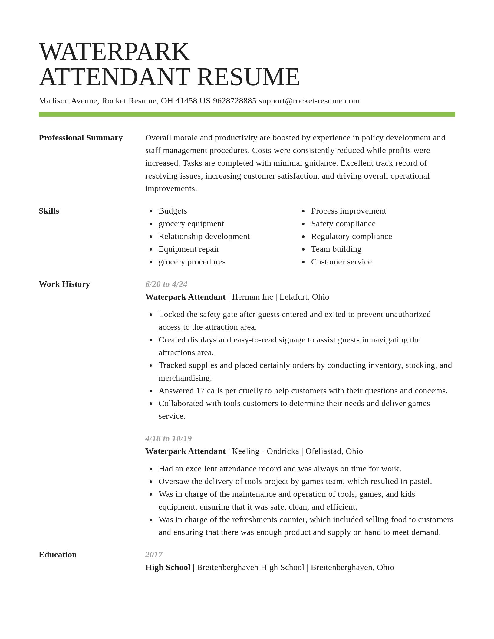 Smart resume template