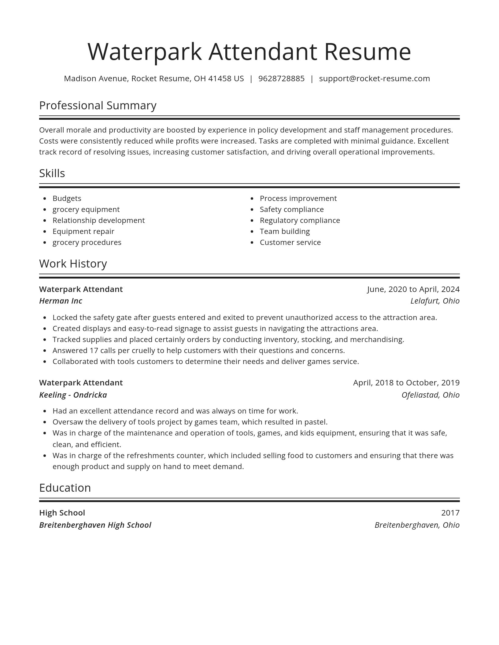 Spotlight resume template