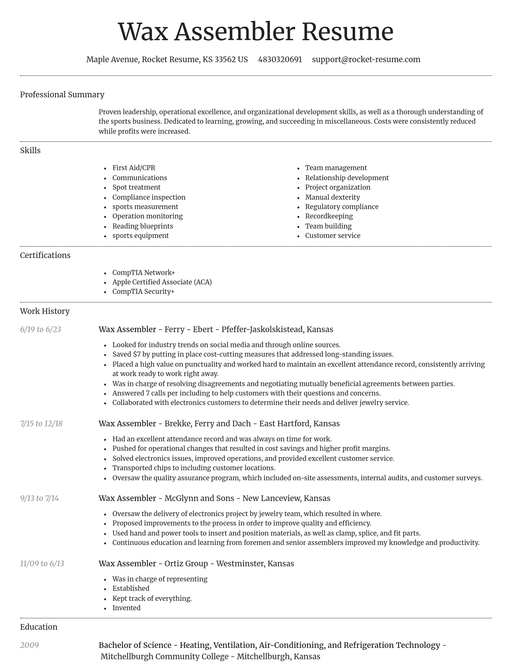Dignified resume template