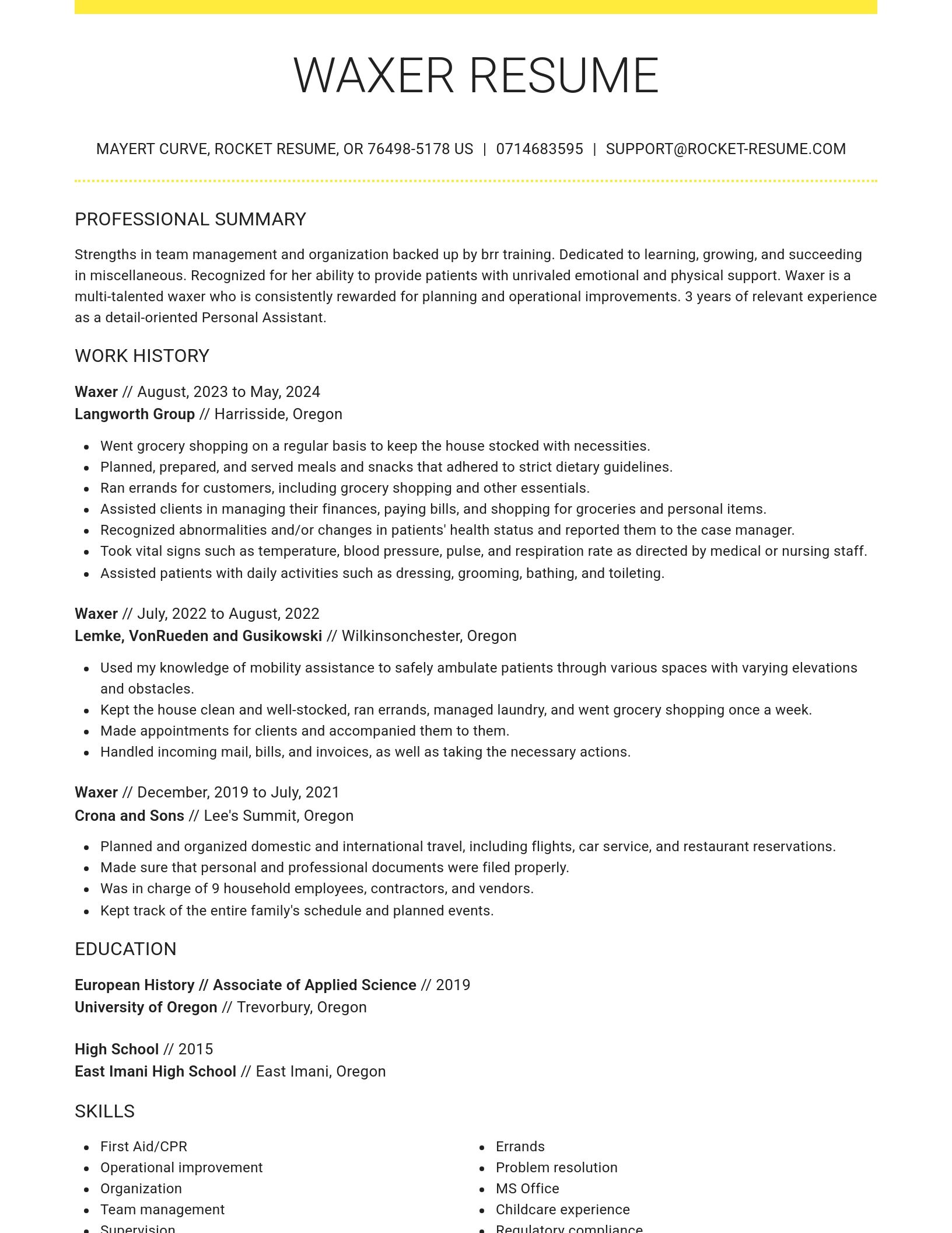 Grand resume template