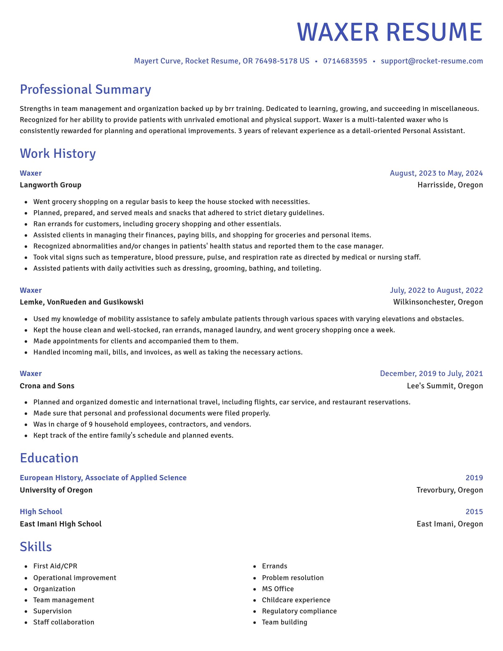 Novel resume template