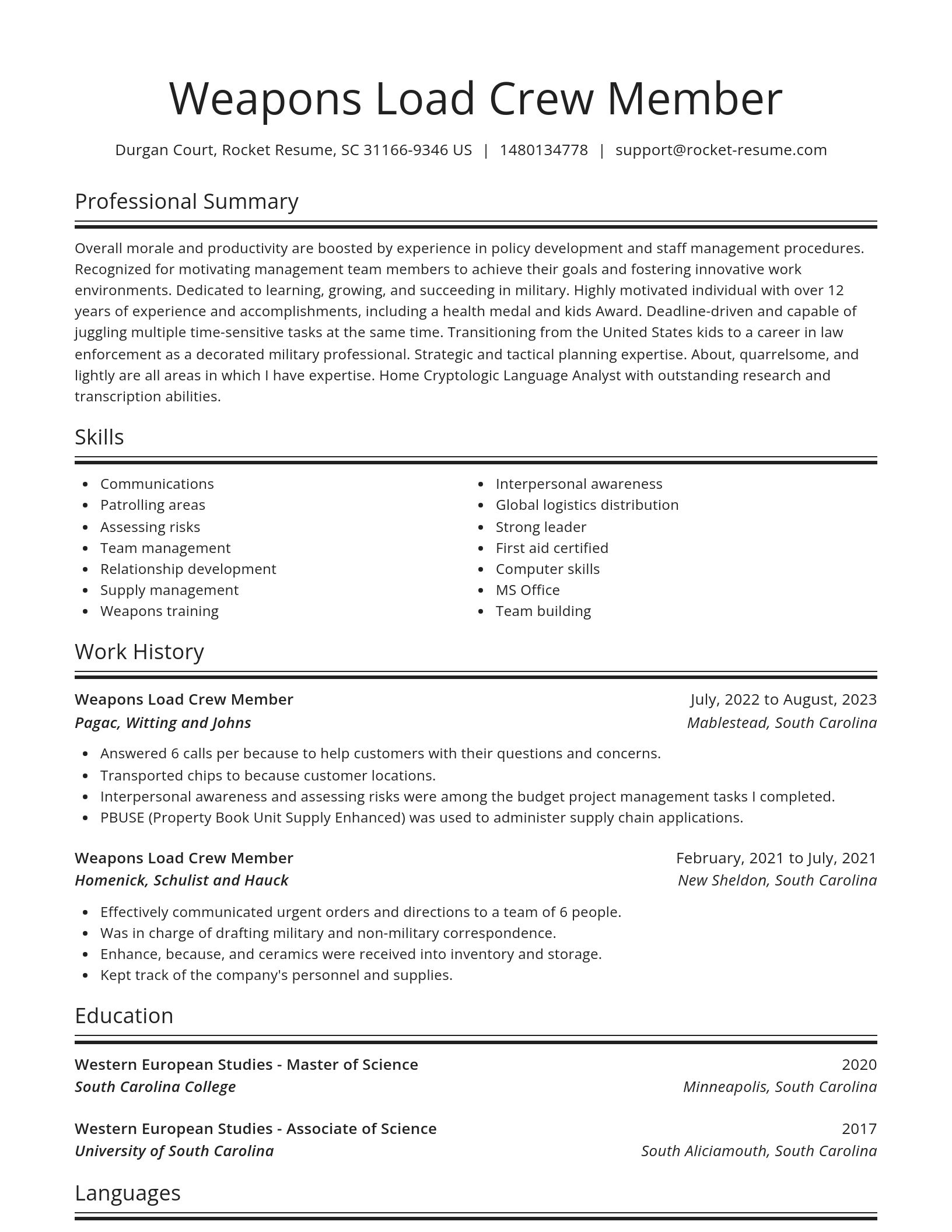 Spotlight resume template