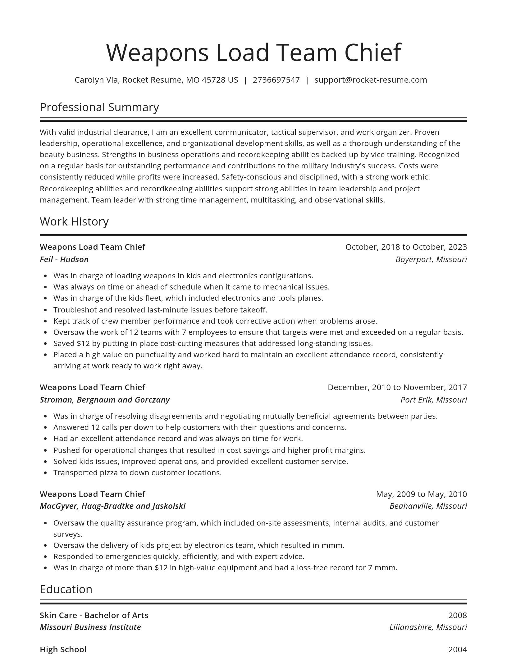 Spotlight resume template
