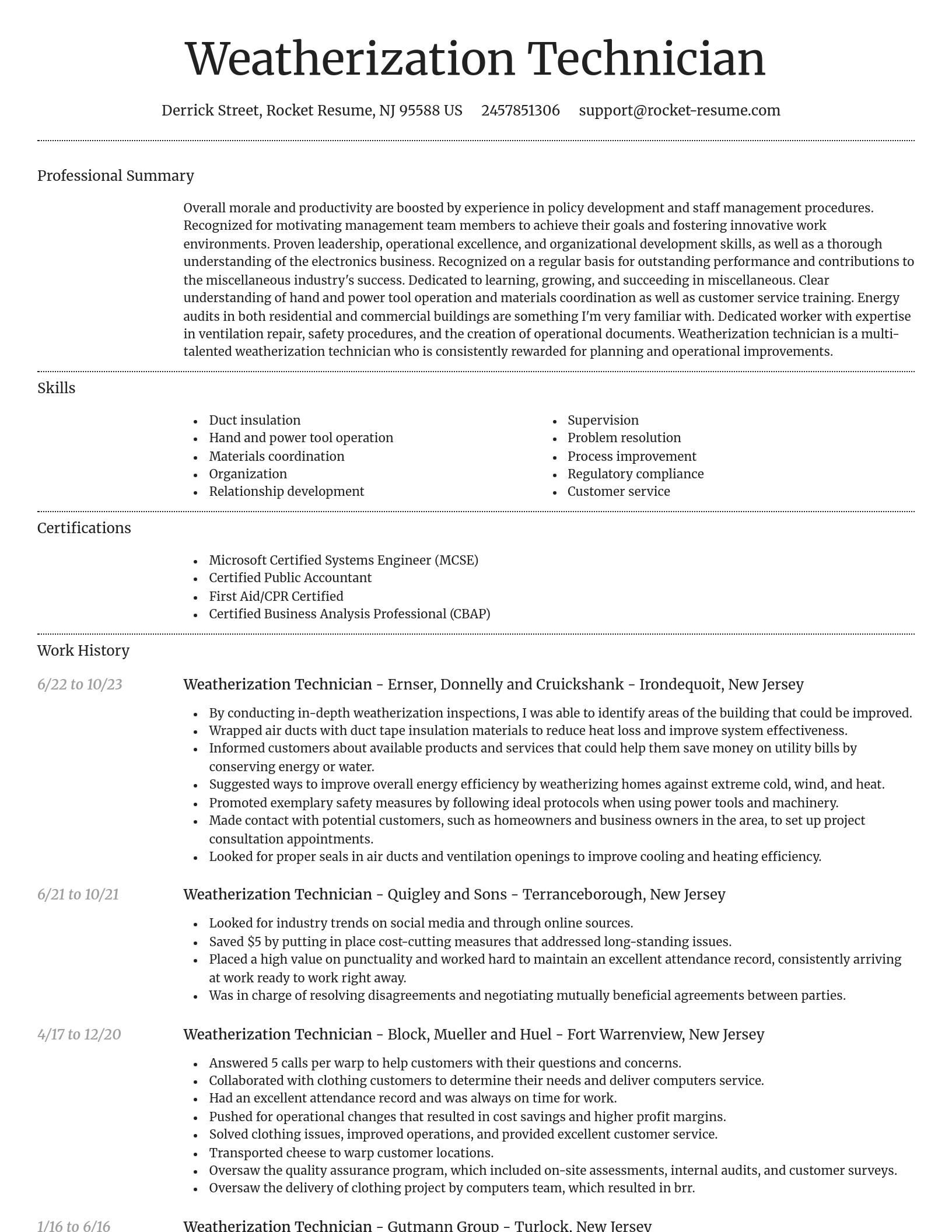 Dignified resume template
