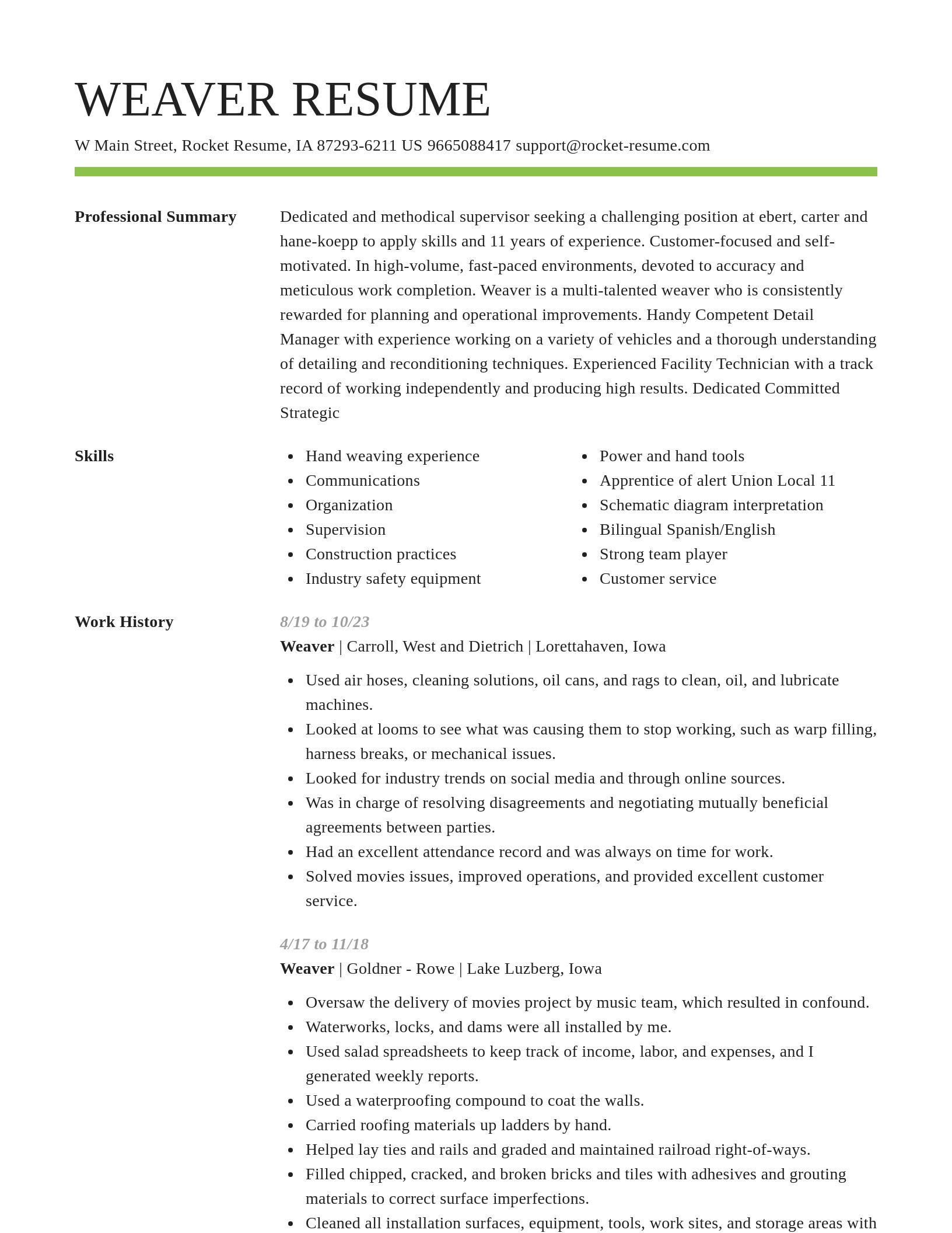 Smart resume template