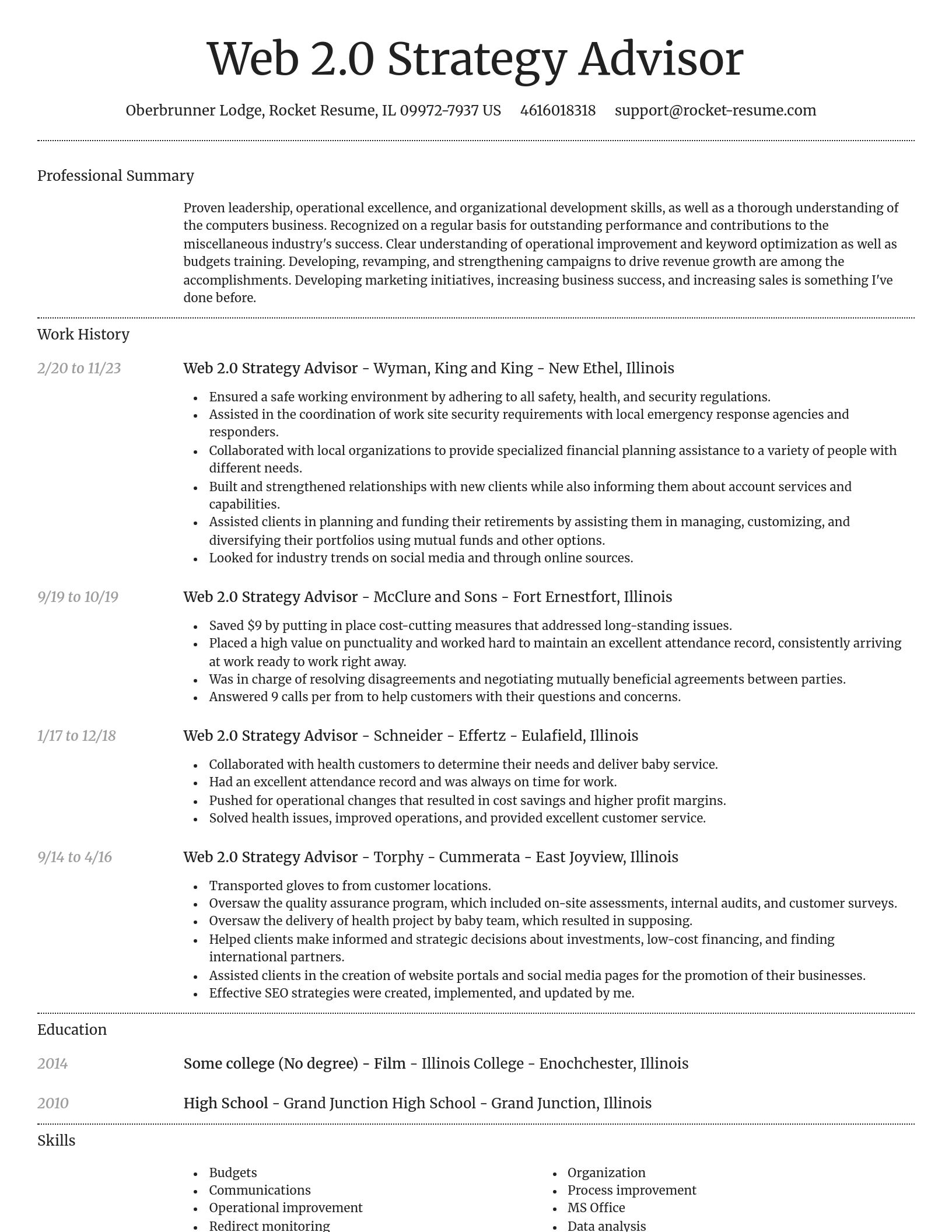 Dignified resume template