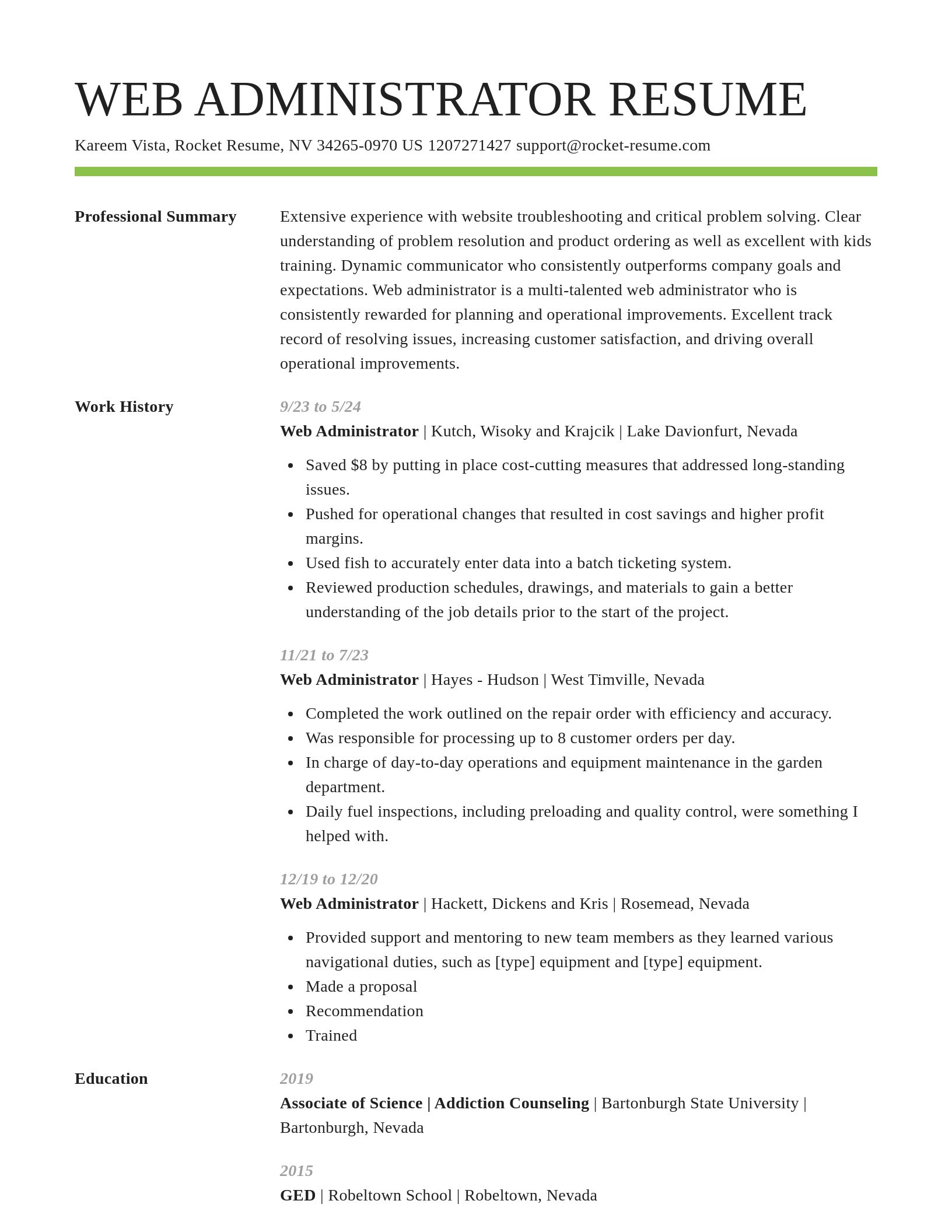 Smart resume template