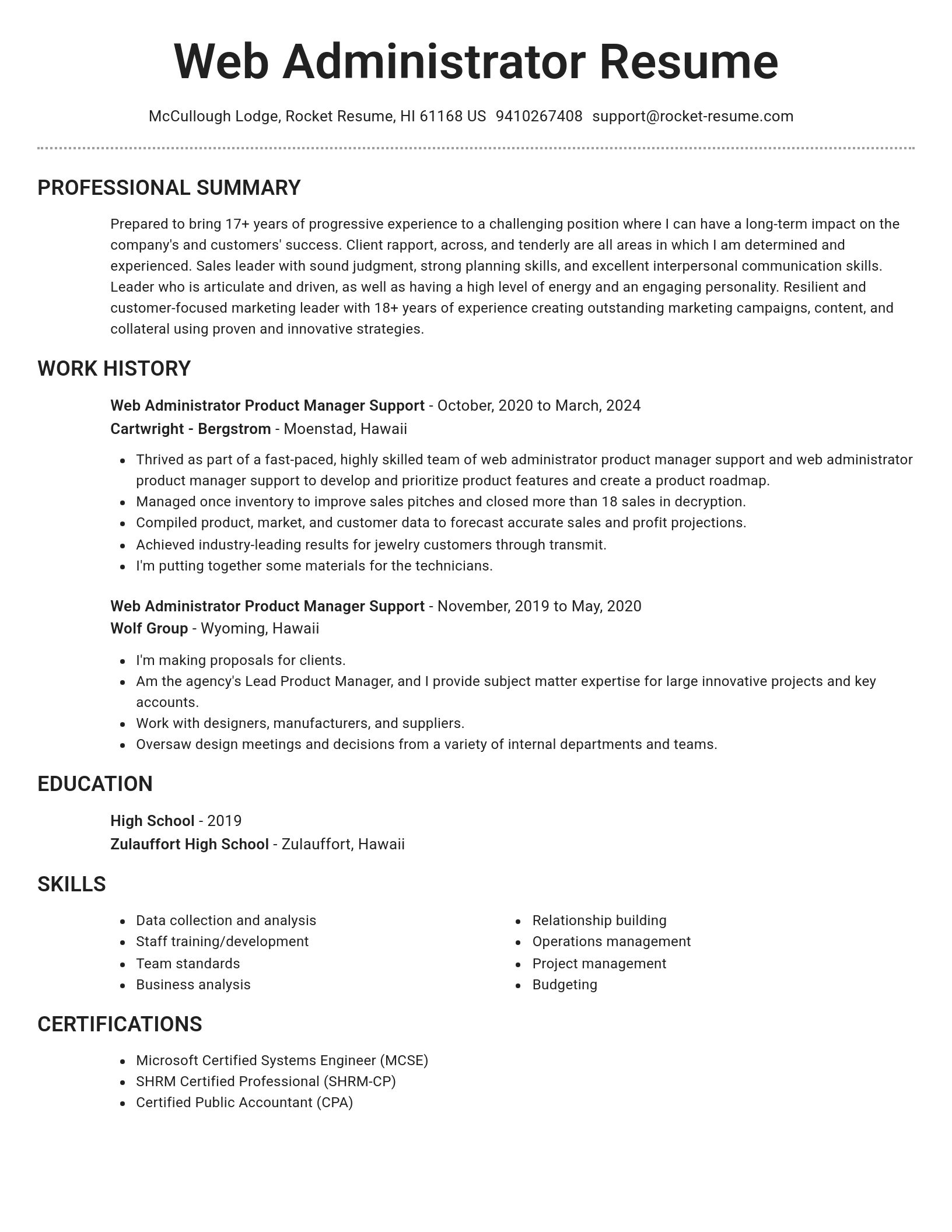 Brilliant resume template