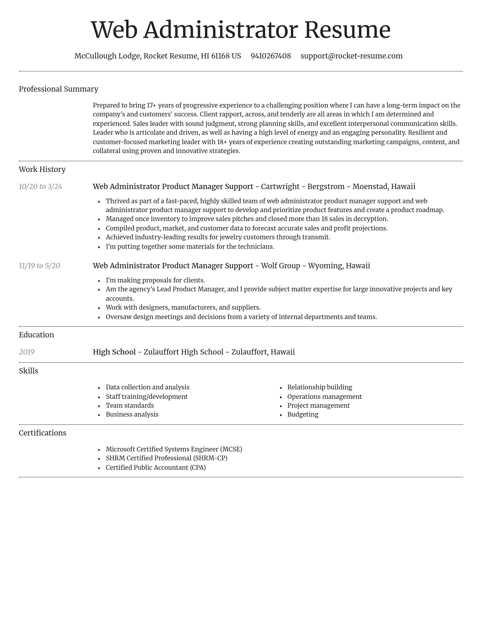 Dignified resume template