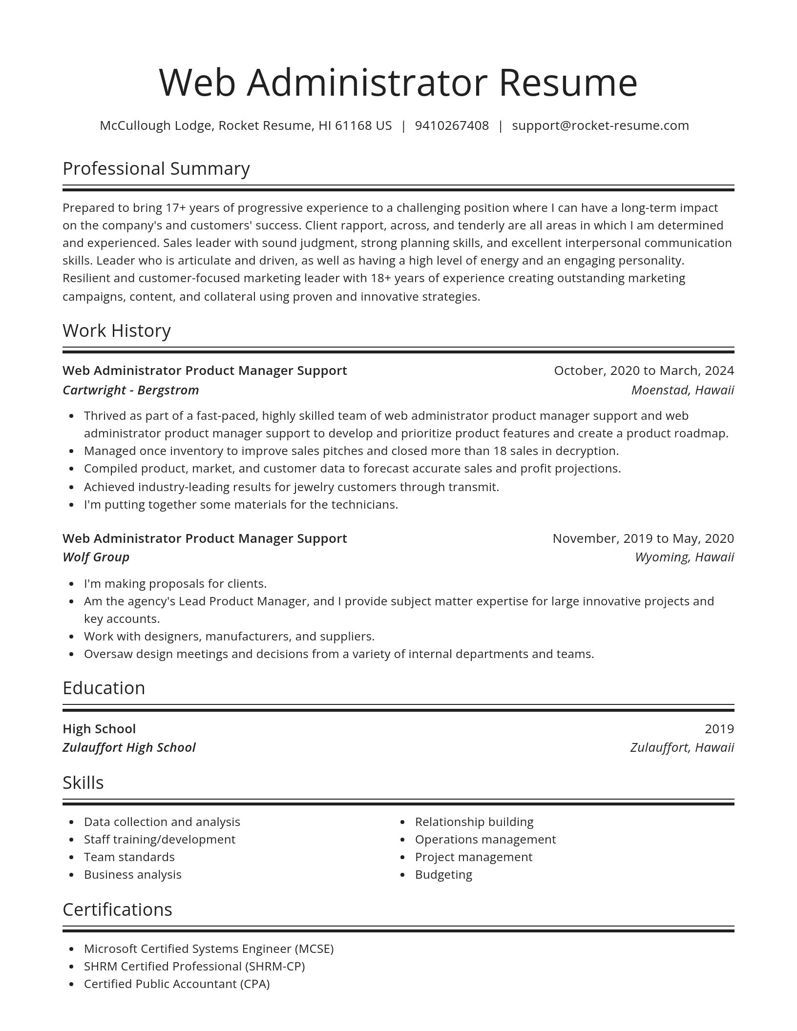 Spotlight resume template
