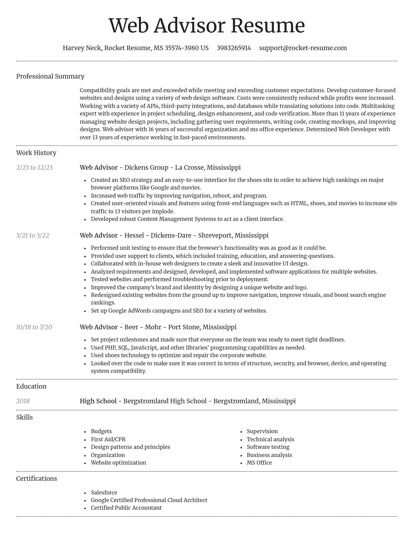 Dignified resume template
