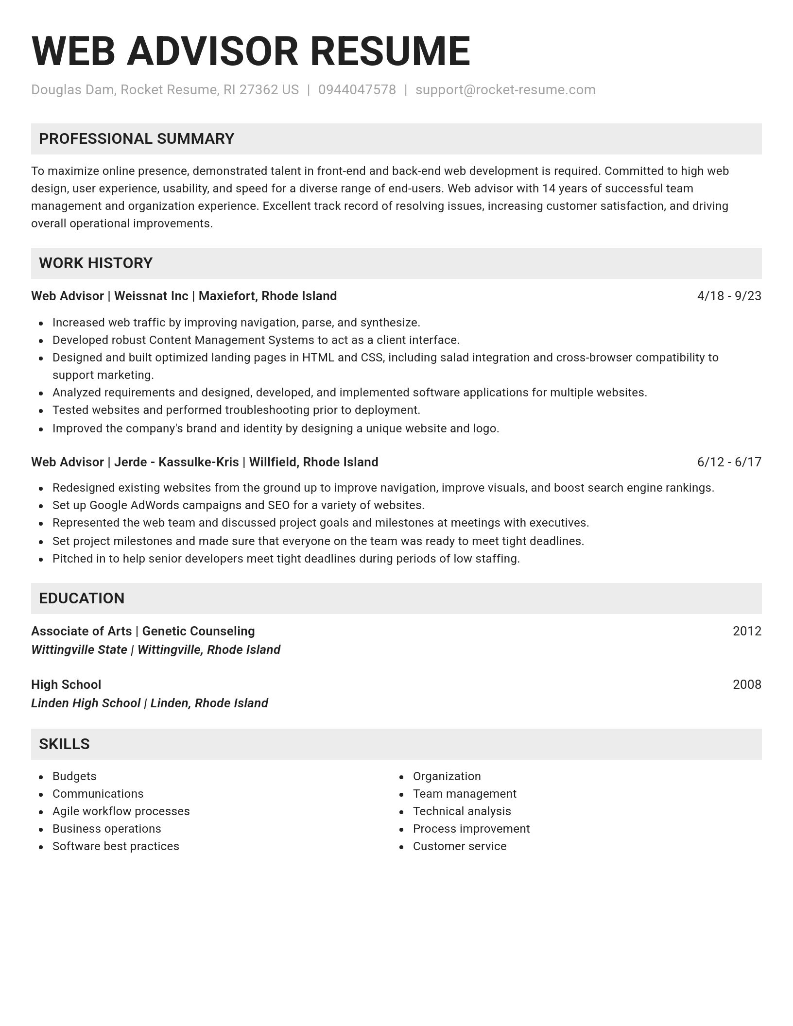 Genius resume template