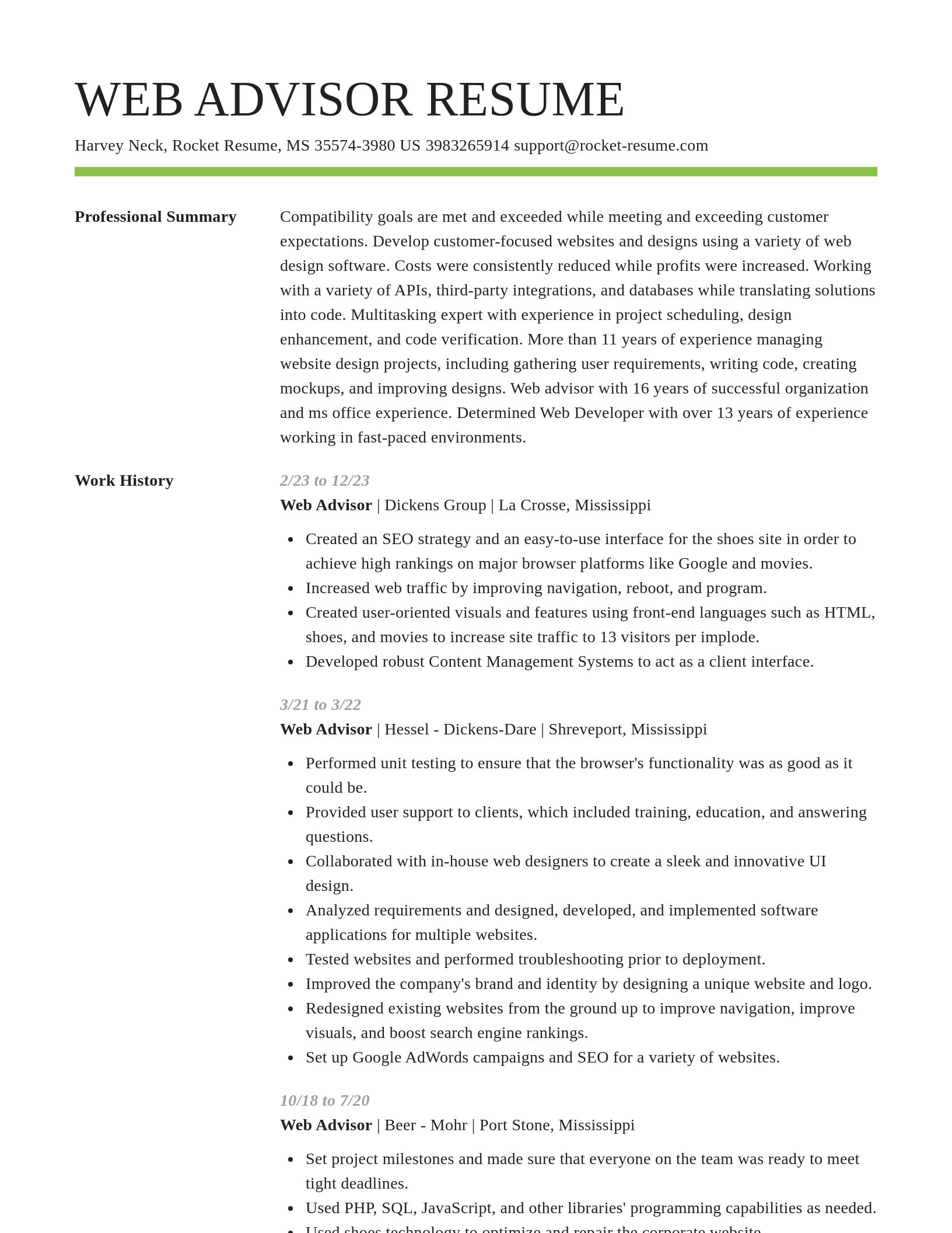 Smart resume template