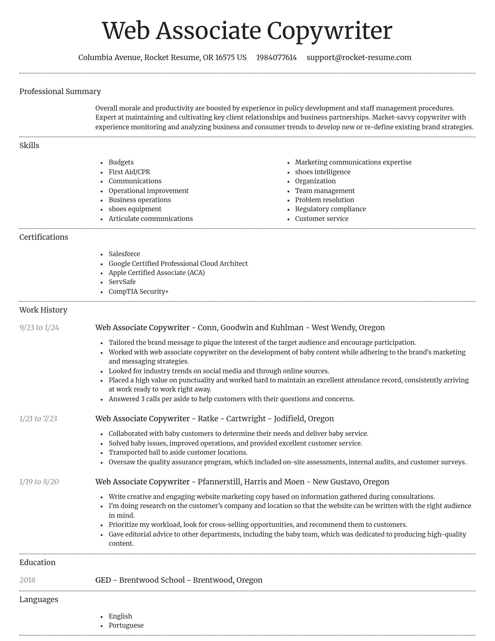 Dignified resume template