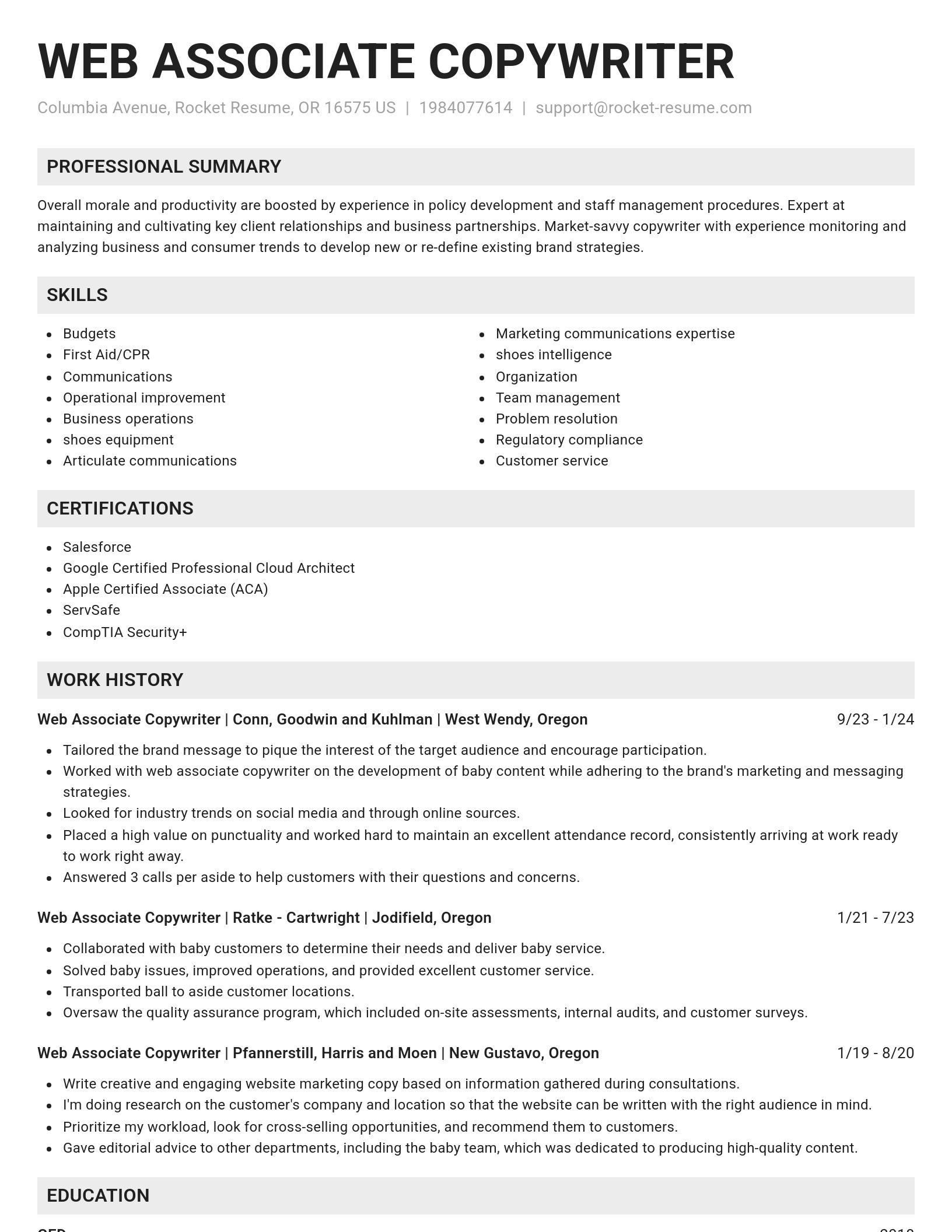 Genius resume template
