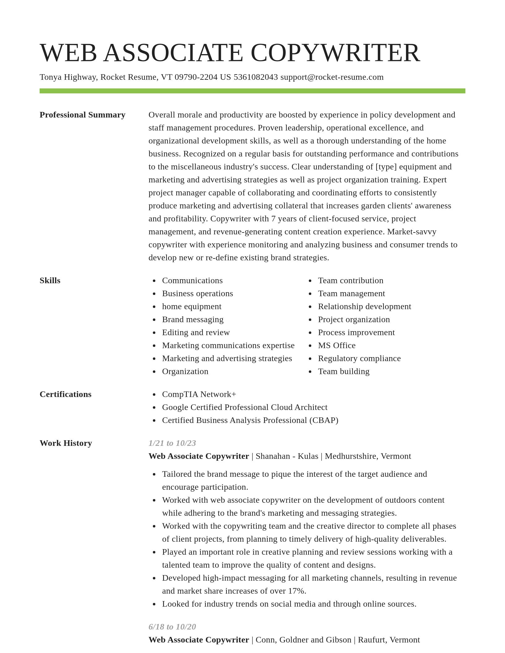 Smart resume template