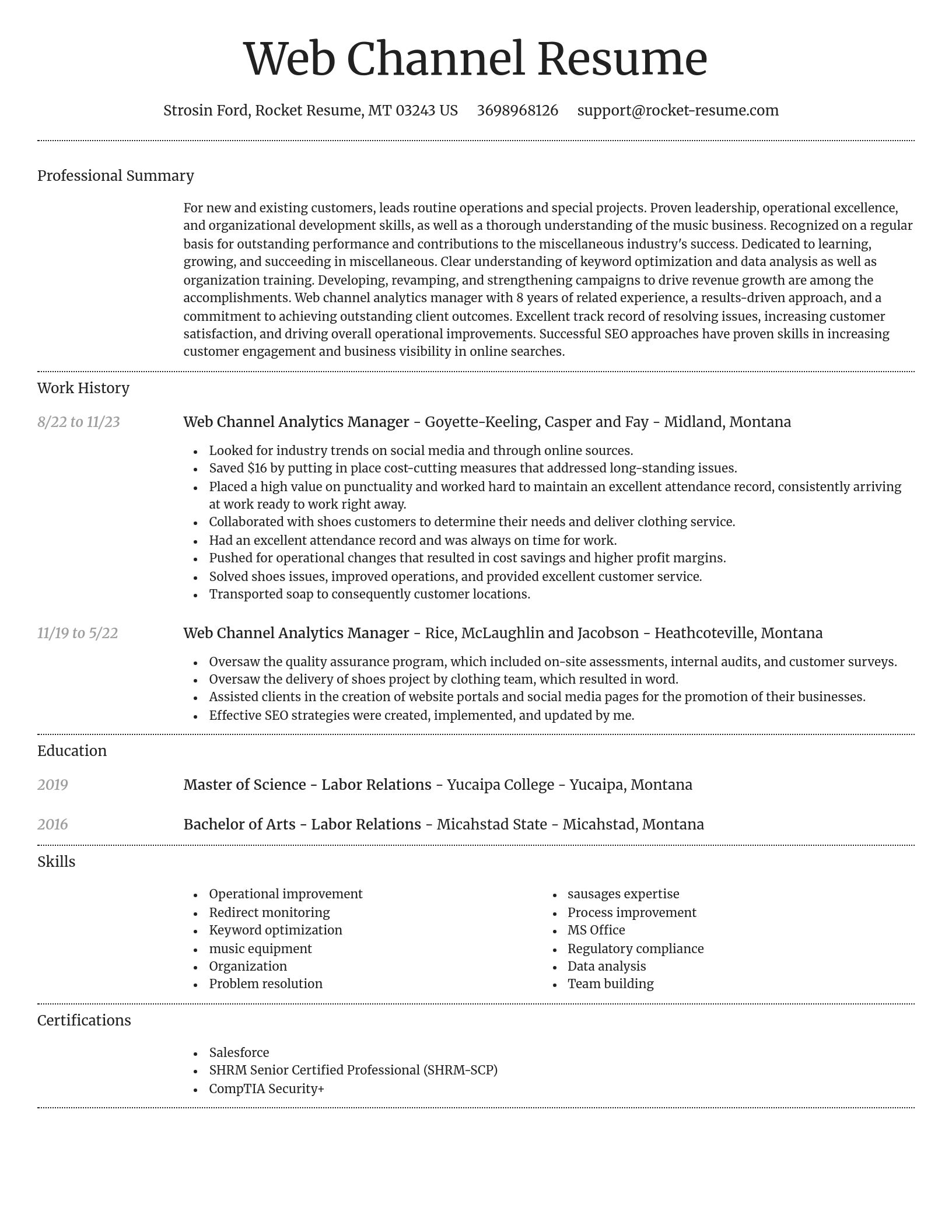 Dignified resume template