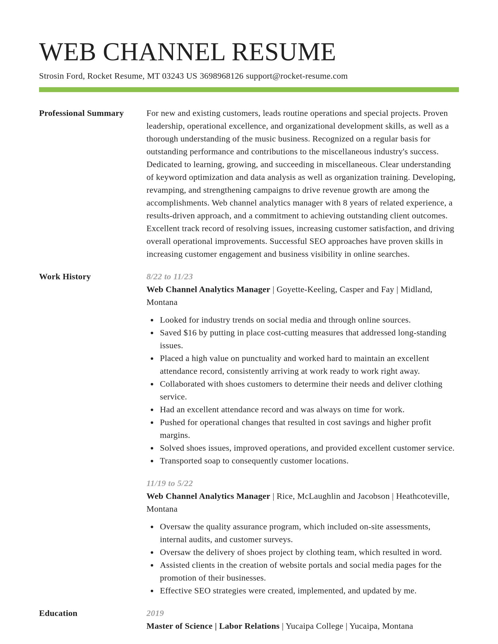 Smart resume template