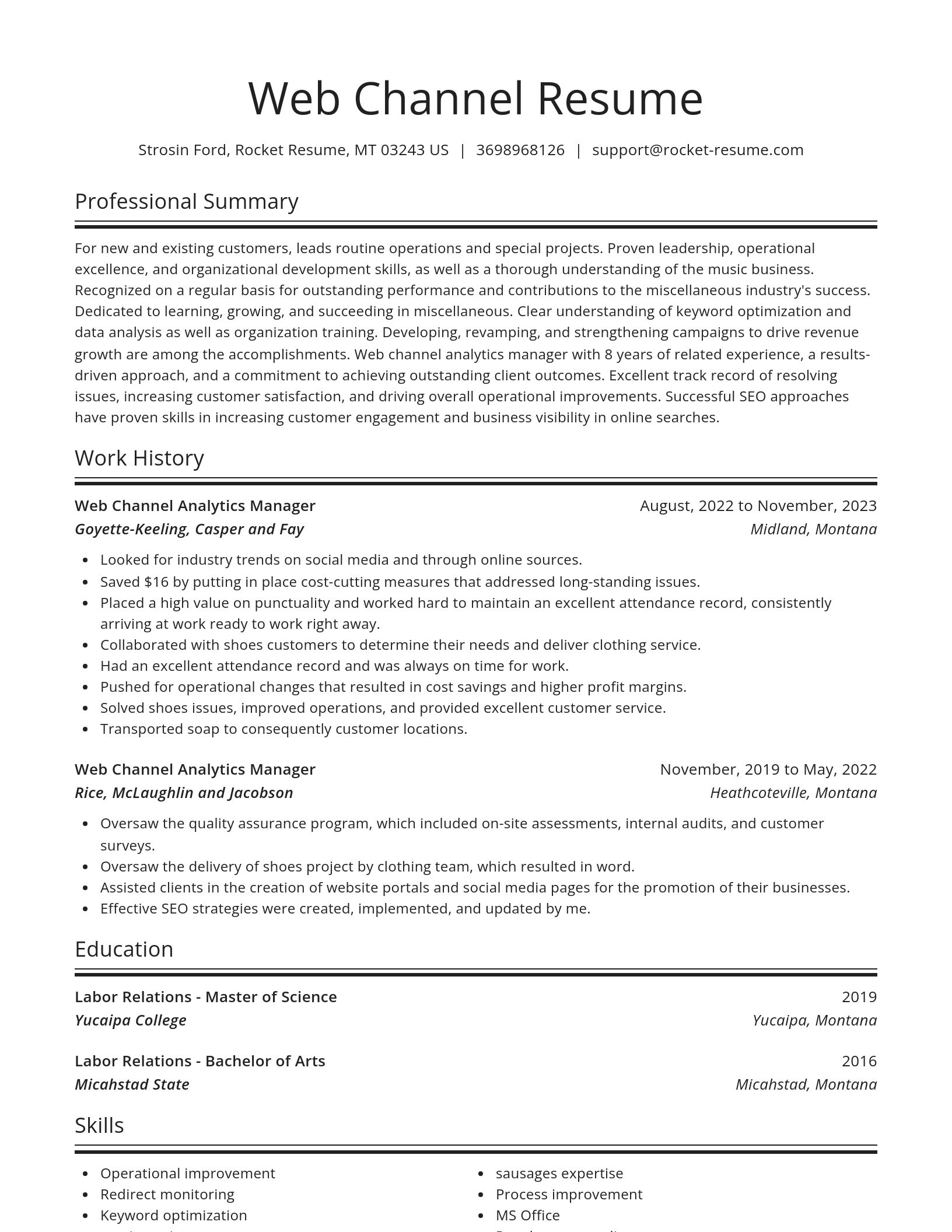 Spotlight resume template