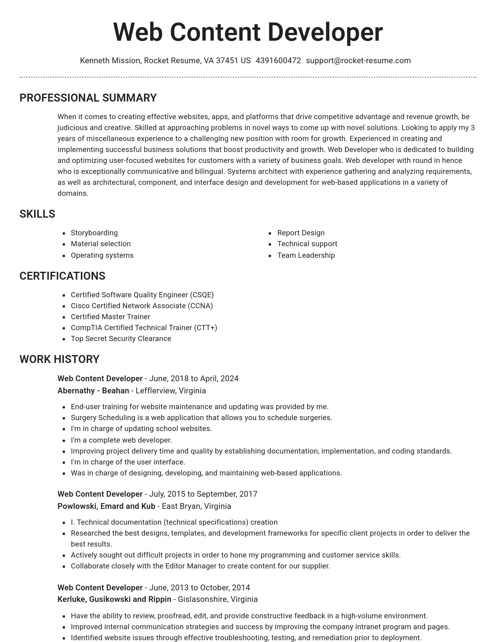Brilliant resume template